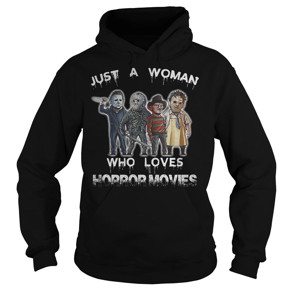 Halloween Horror Squad Just A Woman Who Loves Horror Movies T Shirt