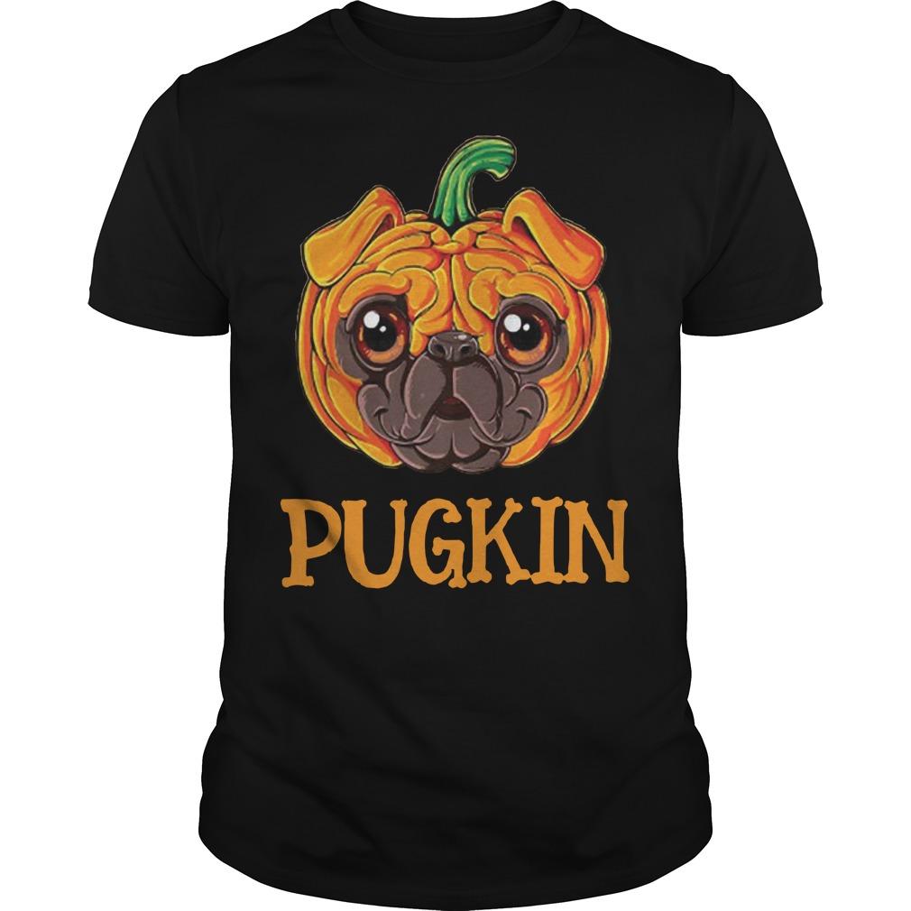 Halloween Pugkin Pug Pumpkin Classic Guys / Unisex Ts Shirts