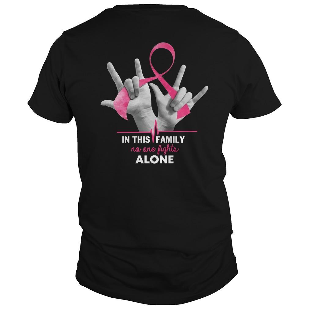 In This Family No One Fights Alone Breast Cancer Classic Guys Unisex Ts Shirts