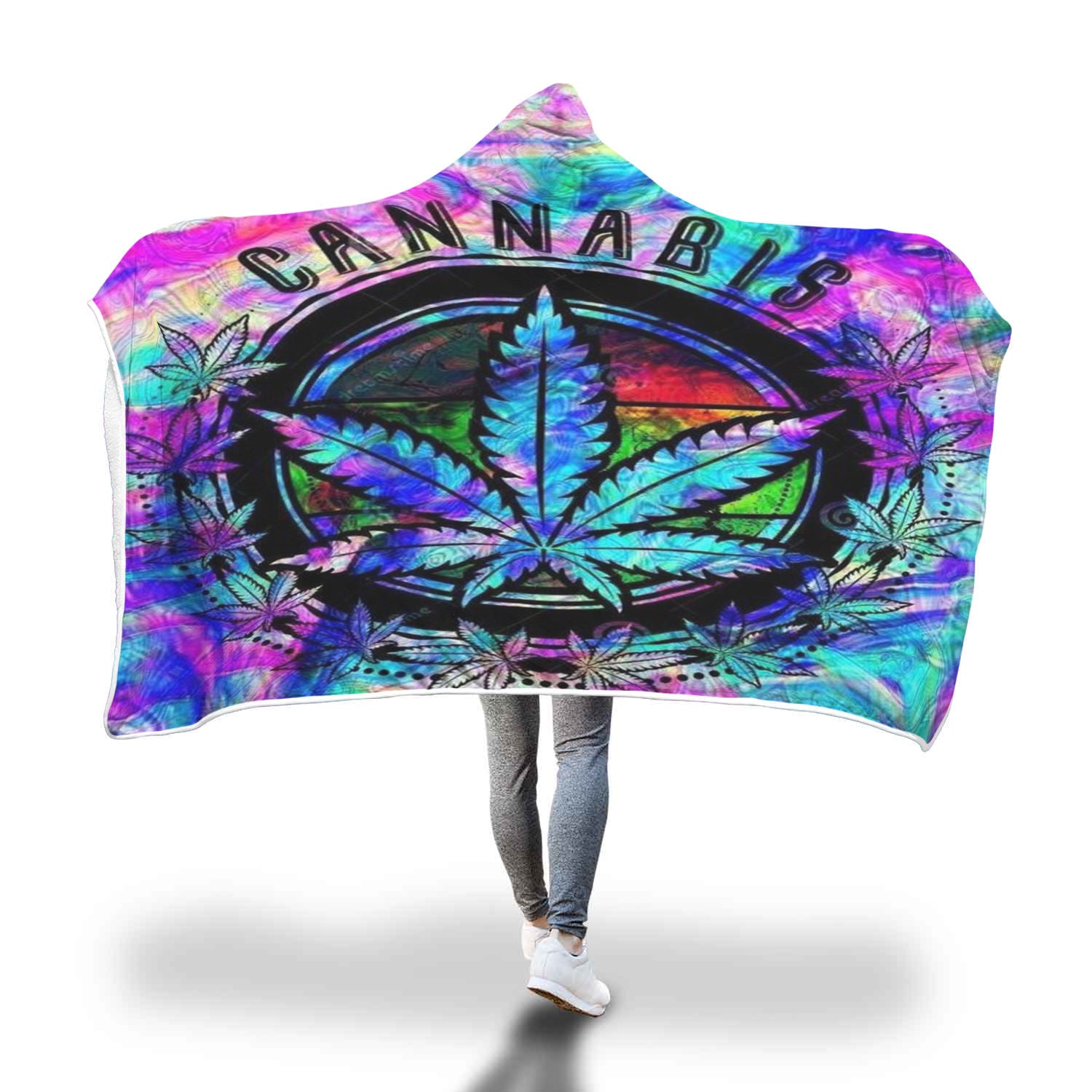 Weed Hoodie Hooded Blanket Marijuana Leaf Sweetspotbox