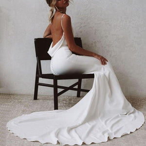 Silk Satin Wedding Dress - Fashionsarah.com
