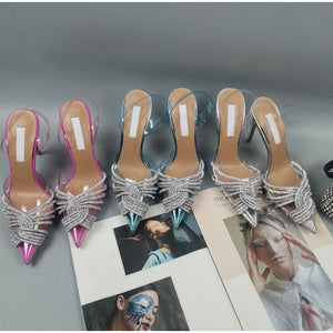 Pointed Toe Crystal Transparent Pumps – Fashionsarah.com