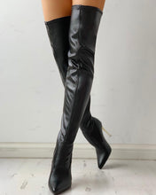Load image into Gallery viewer, Zipper Knee-High Stiletto Boots - Fashionsarah.com