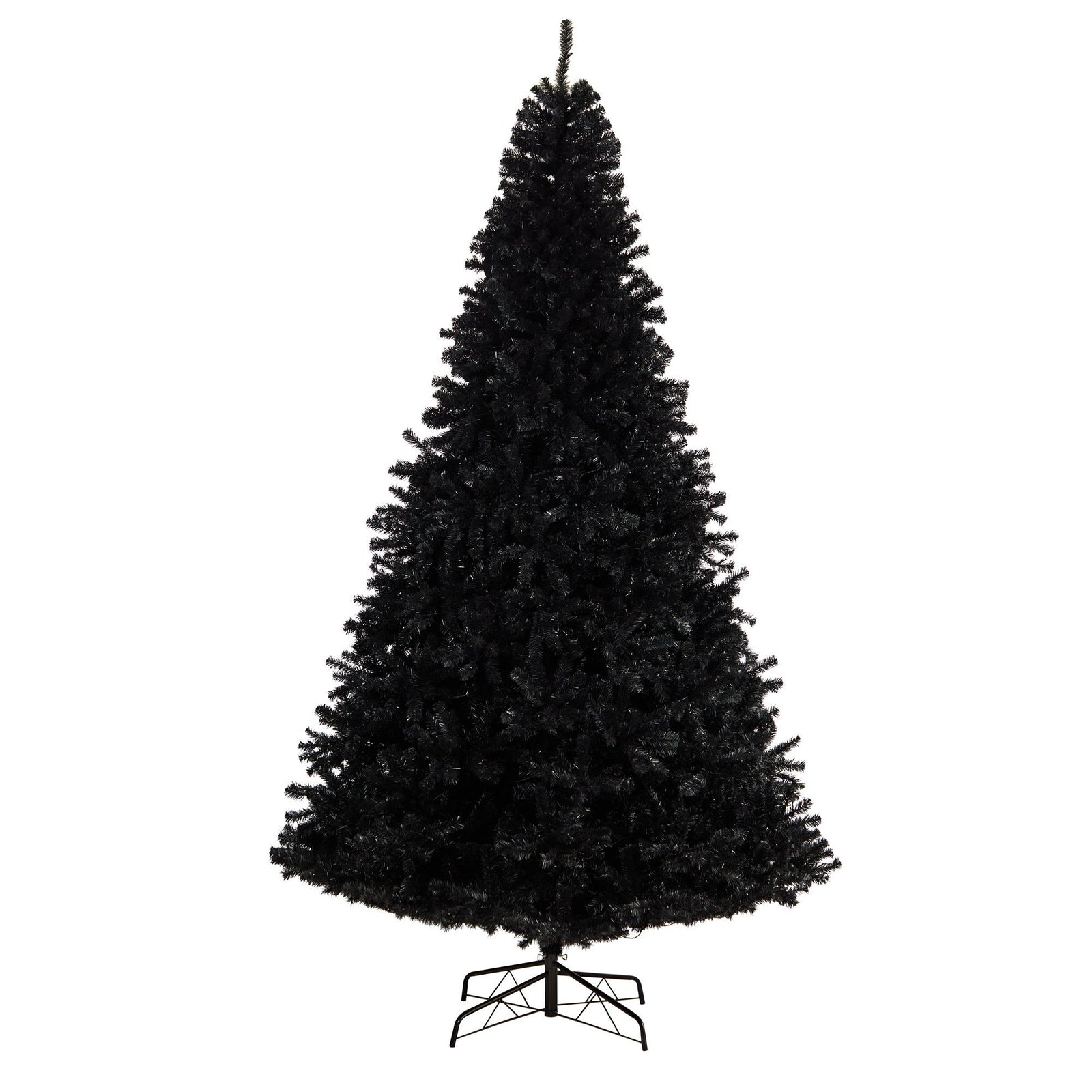 black christmas tree with lights