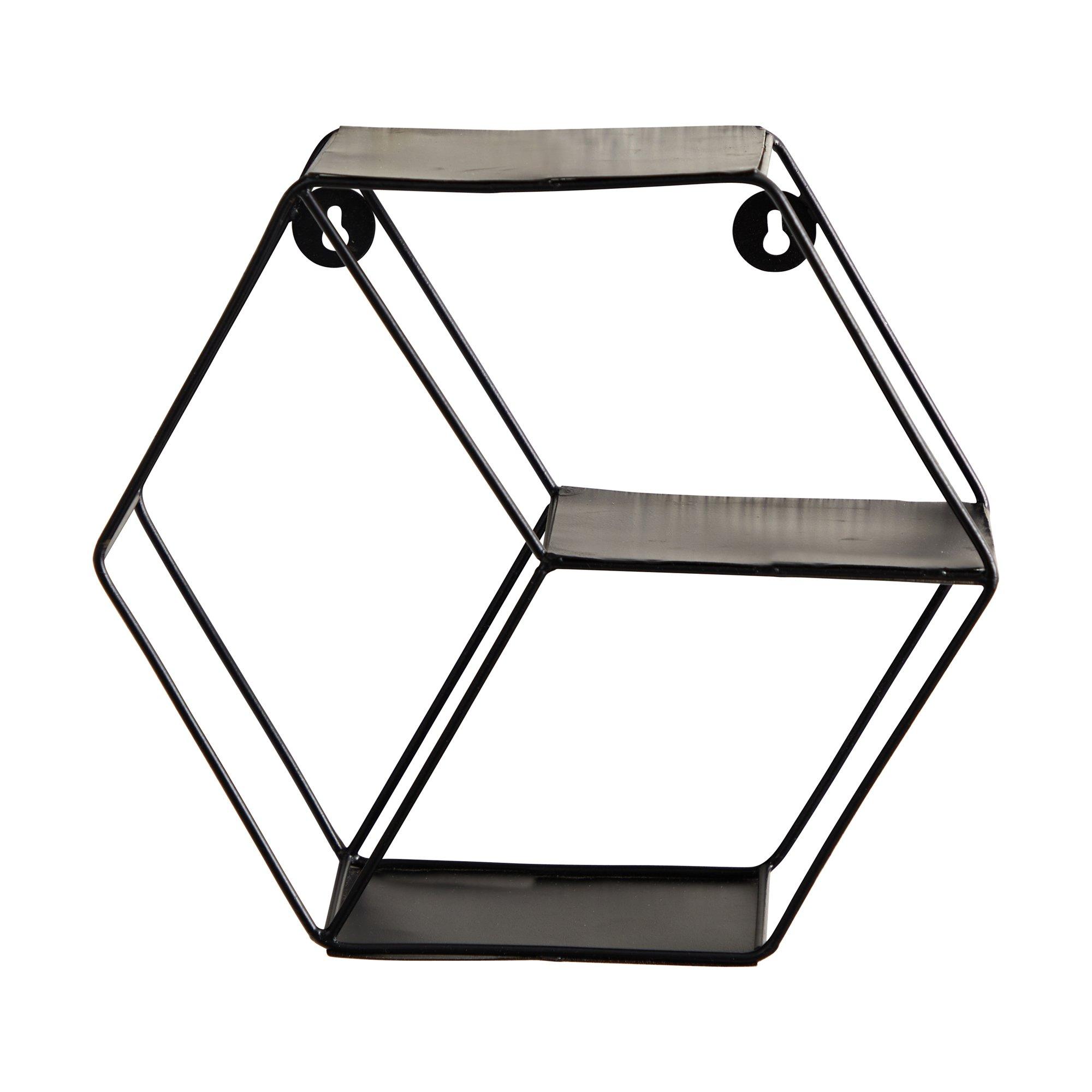  10” Black Matte Hexagon Wall Shelf 