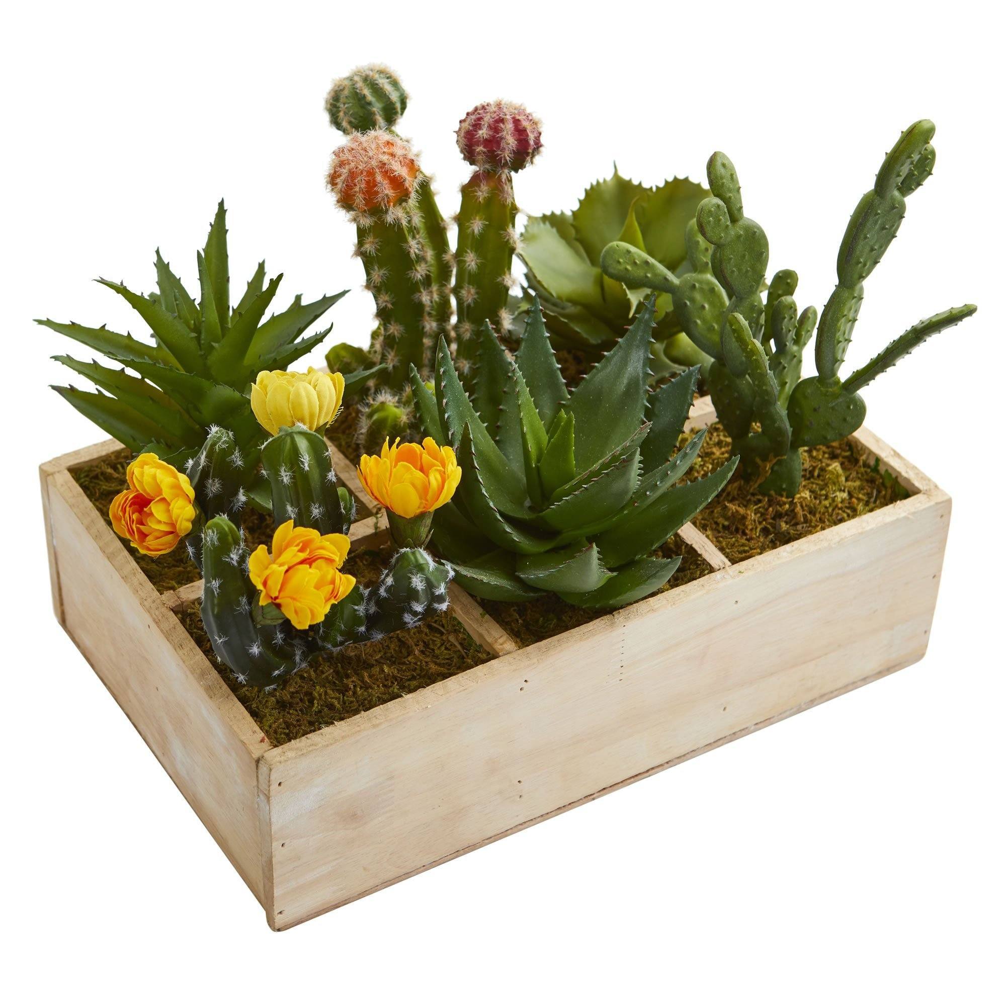  11” Mixed Succulent Garden in Tray Artificial Plant 