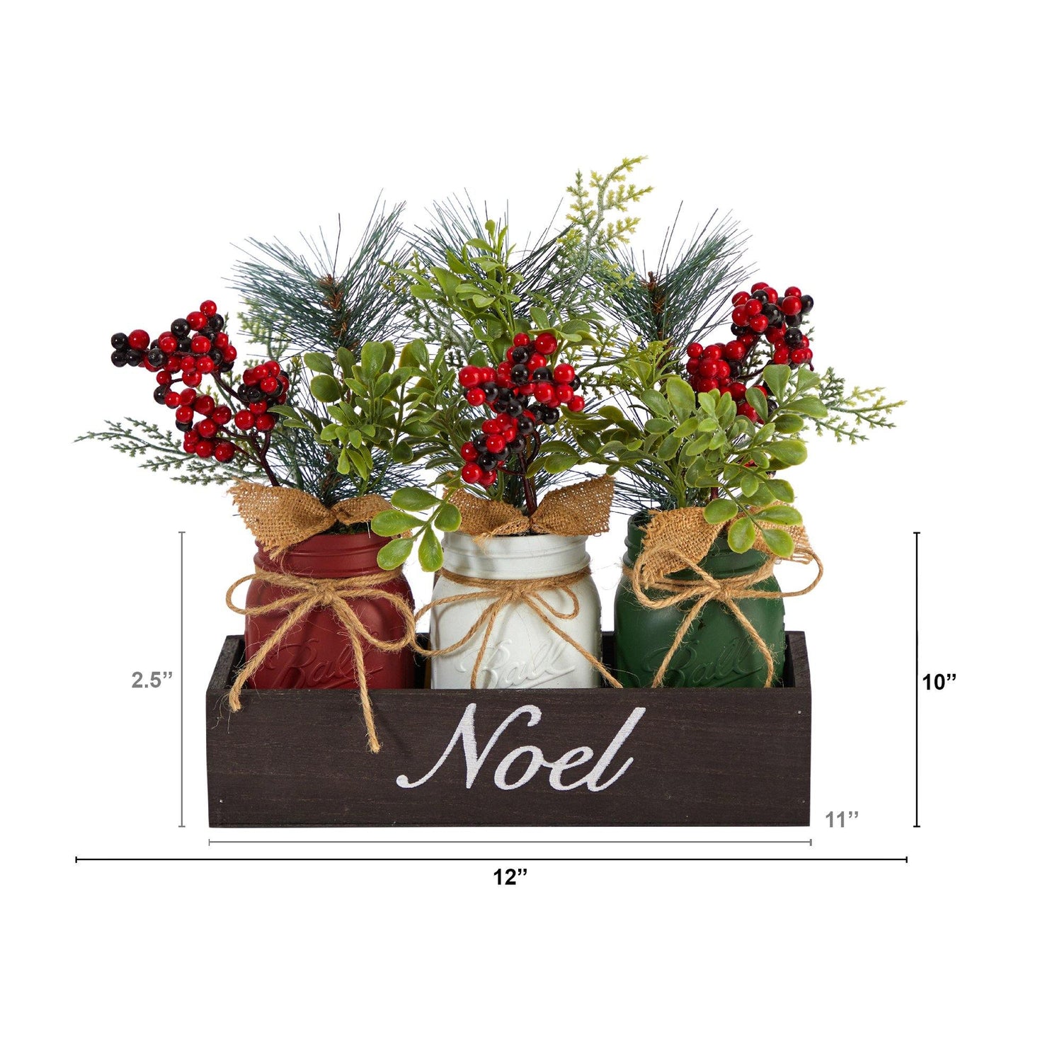 Northlight 12 Frosted Pine Berries and Pine Cones Floral Arrangement in Tin Pot