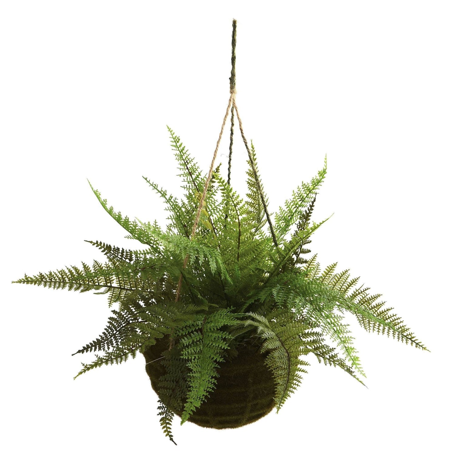 Nearly Natural 33-in Green Indoor Hanging Artificial Boston Fern Artificial  Plant in the Artificial Plants & Flowers department at