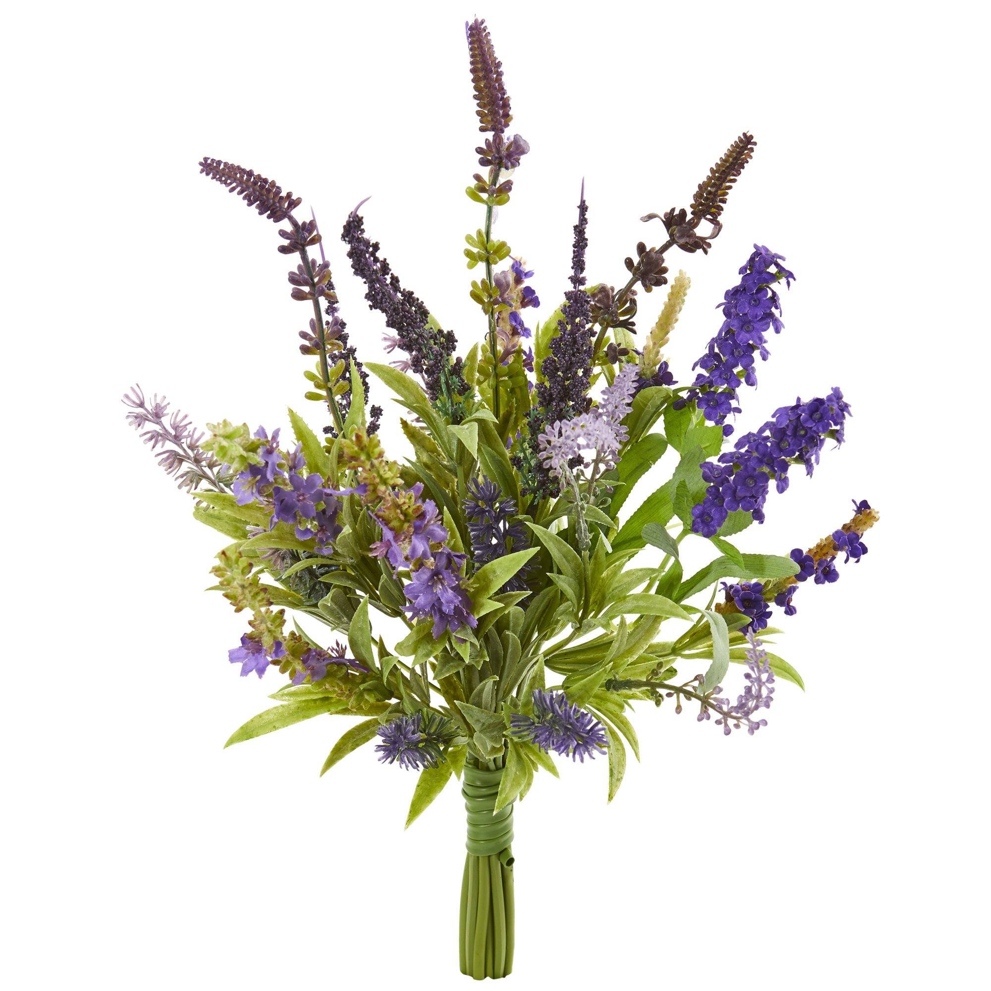  15” Lavender Artificial Flower Bouquet (Set of 3) 