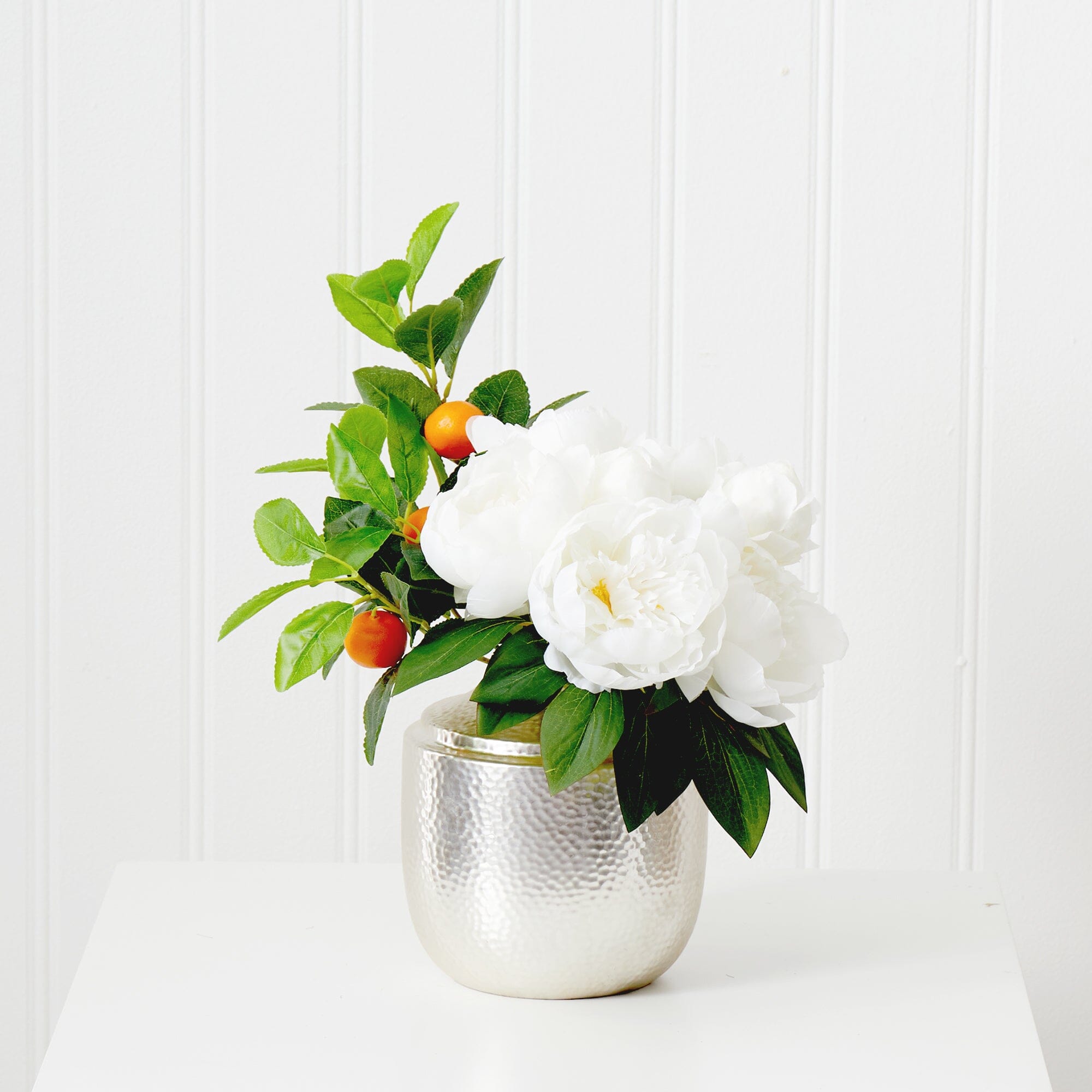 Roses & Lilies Artificial Arrangement in Red Vase | Nearly Natural