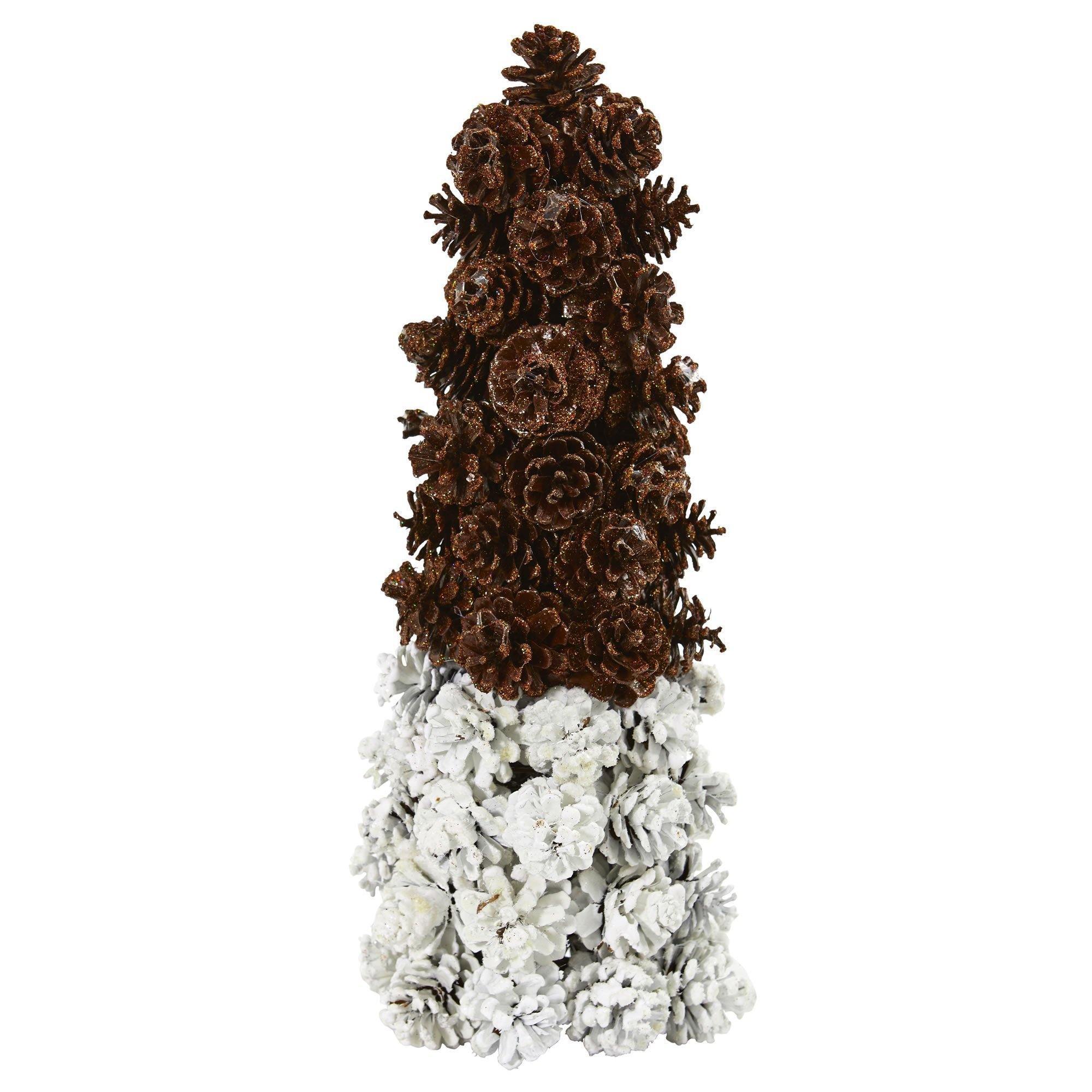  18” Snowed Pine Cone Christmas Tree 