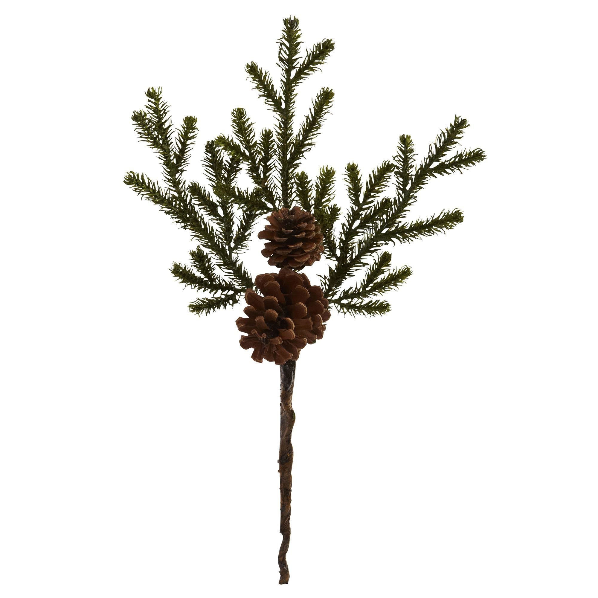  19” Pine & Pinecone Artificial Flower Bundle (Set of 12)) 