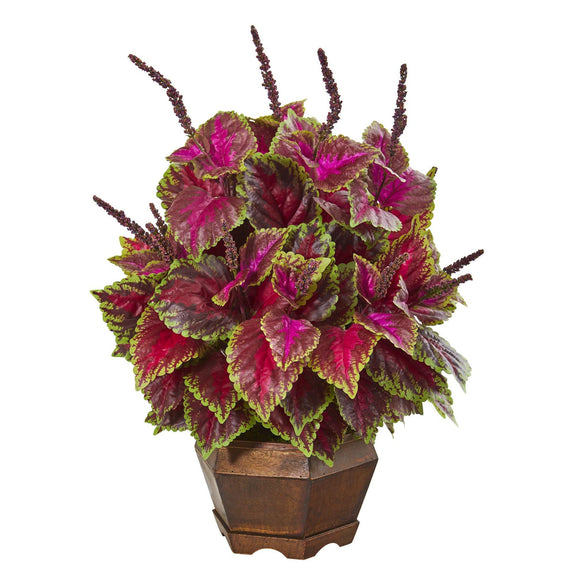 23” Coleus Artificial Plant in Decorative Planter | Nearly Natural