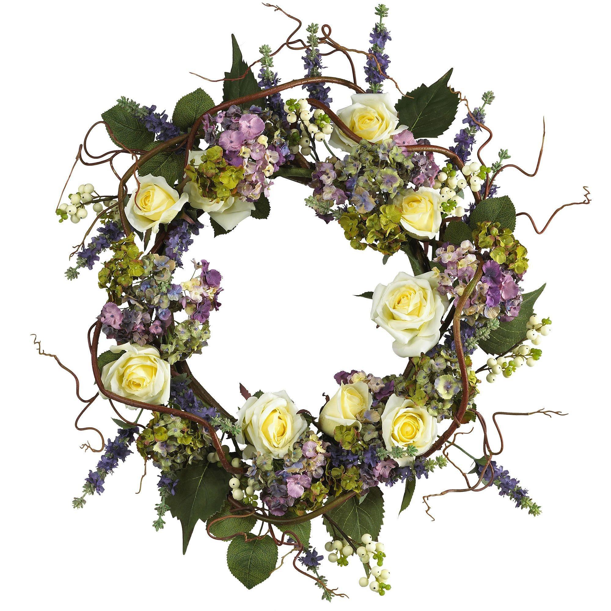  24" Hydrangea Rose Wreath" 