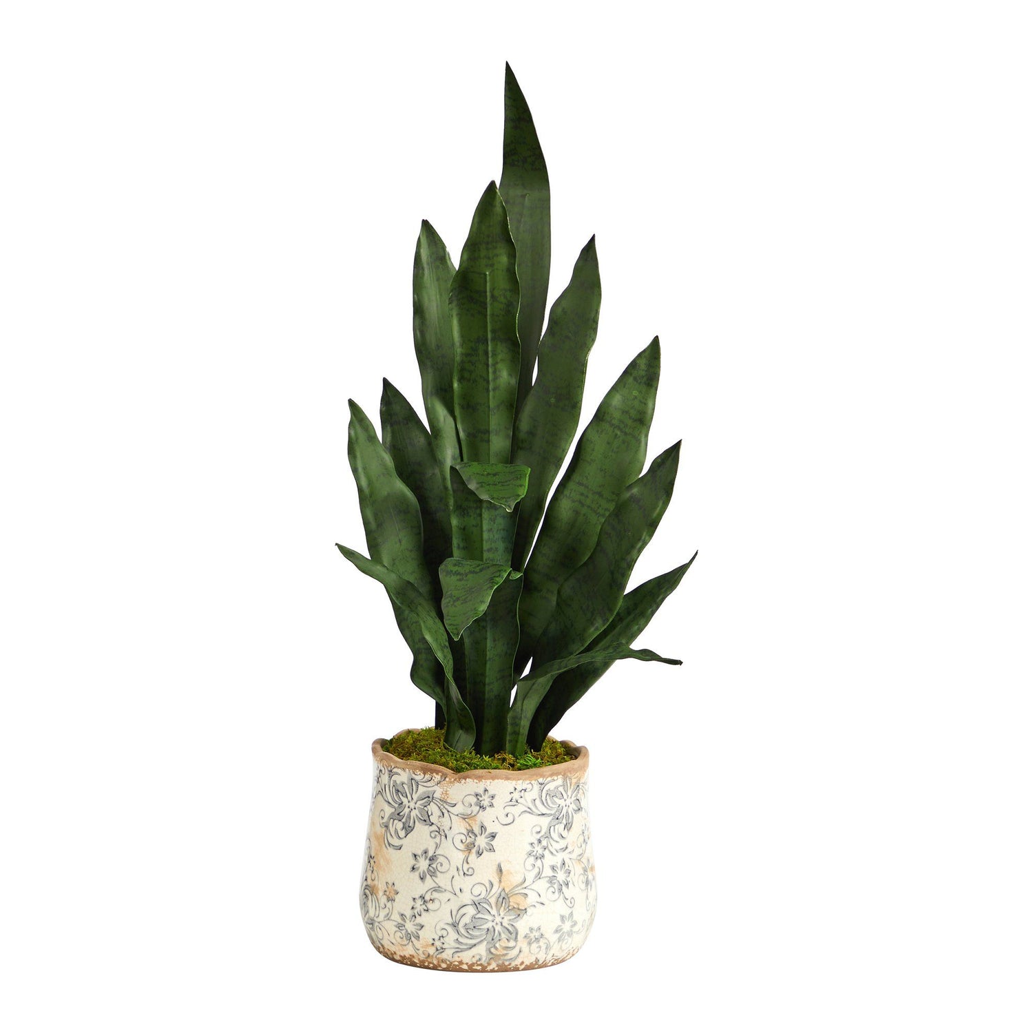 38 Sansevieria Artificial Plant, Green, Nearly Natural