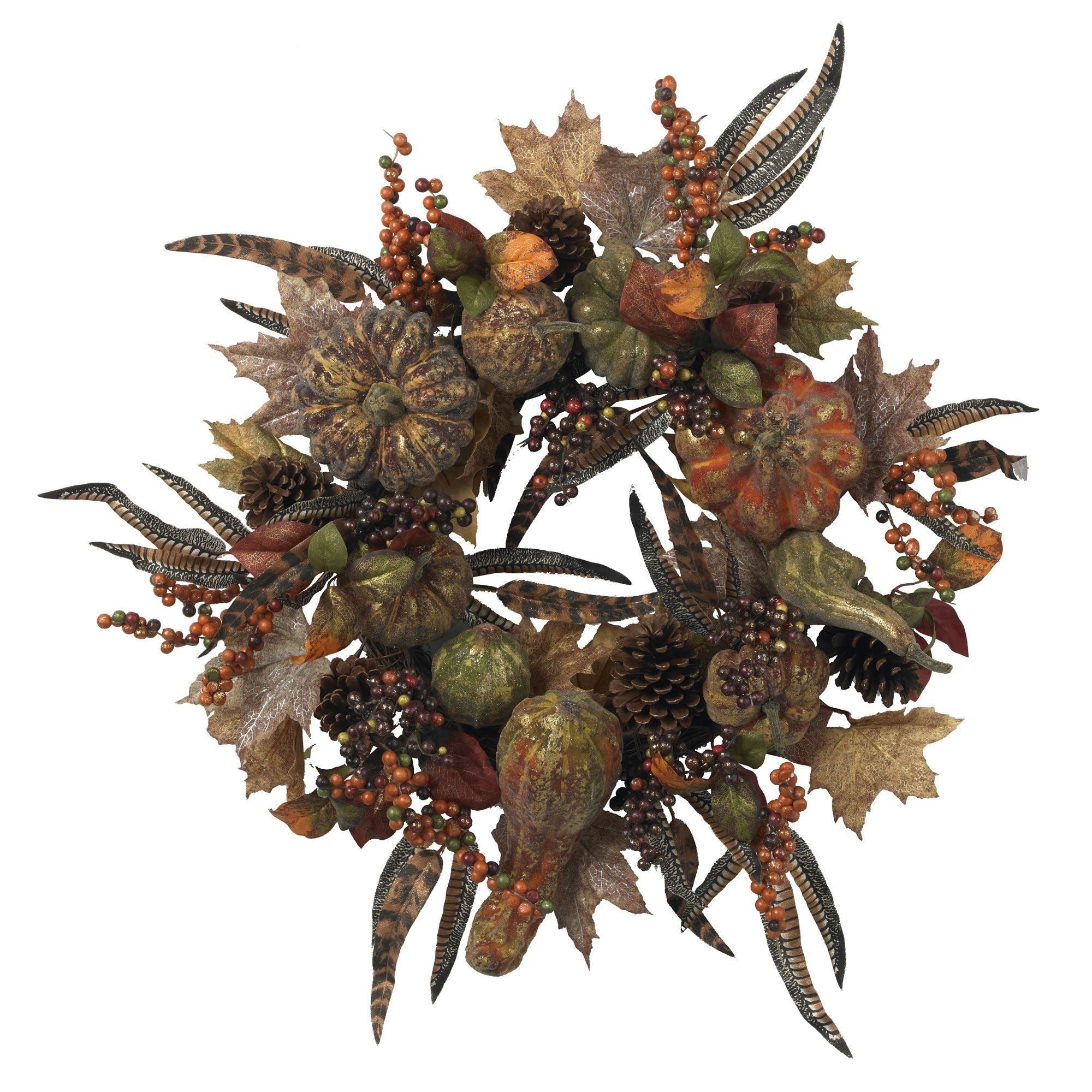  28" Autumn Pumpkin Wreath" 