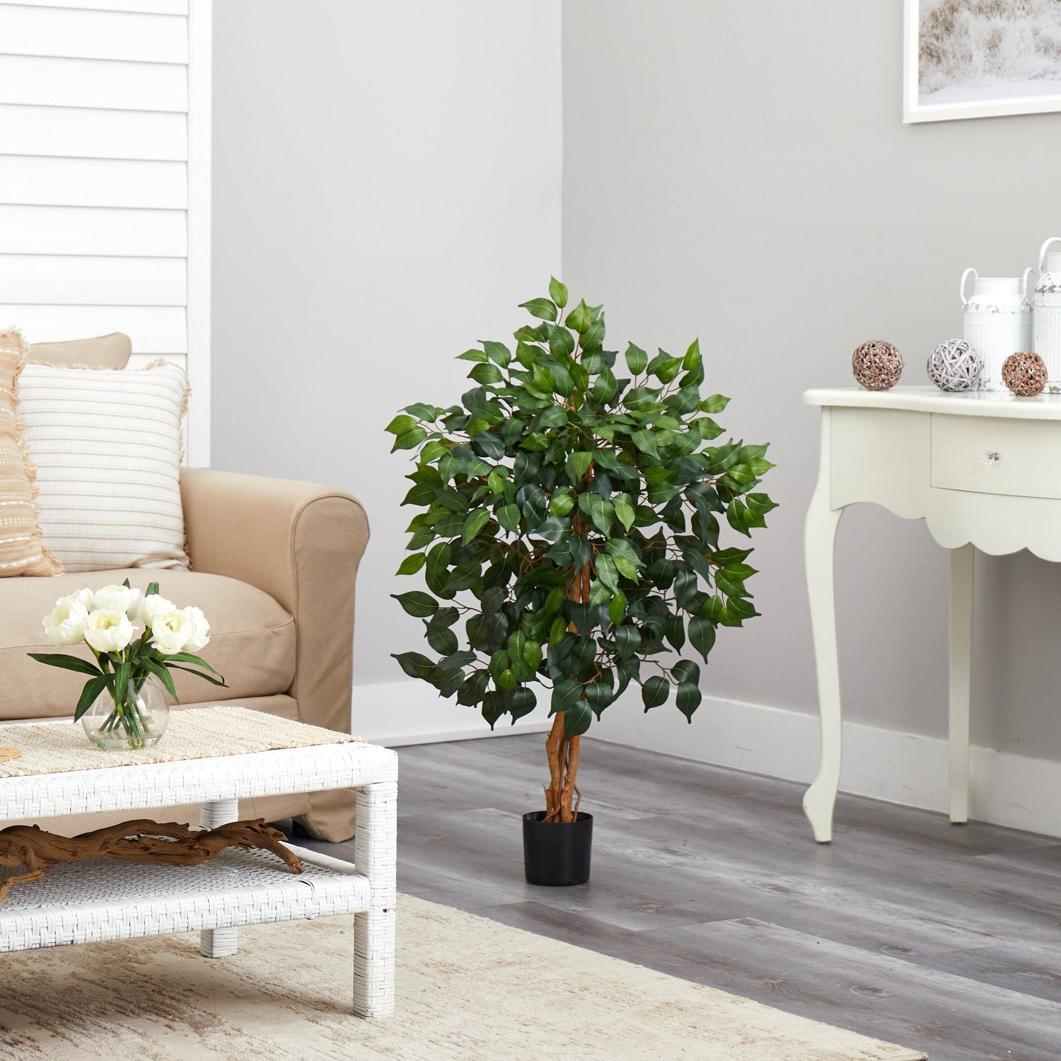 5' Elegant Ficus Artificial Tree - On Sale - Bed Bath & Beyond - 23500739