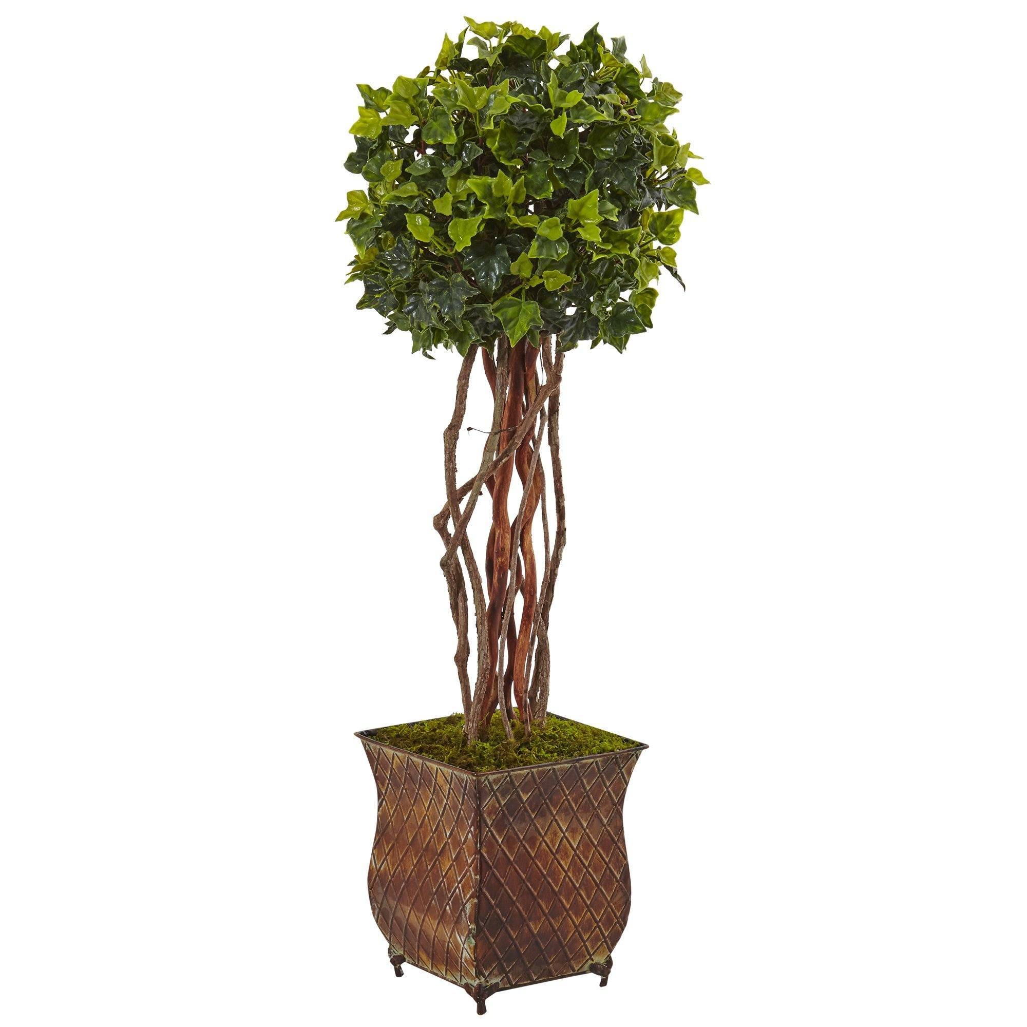  30” English Ivy Tree in Planter UV Resistant (Indoor/Outdoor) 