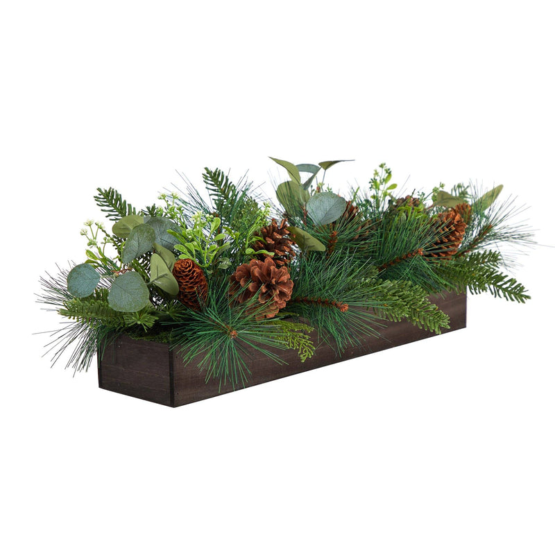 30” Evergreen Pine and Pine Cone Artificial Christmas Centerpiece ...