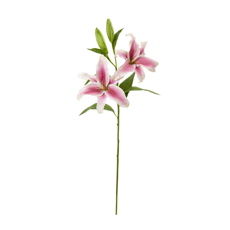 31” Rubrum Lily Artificial Flower (Set of 3) | Nearly Natural