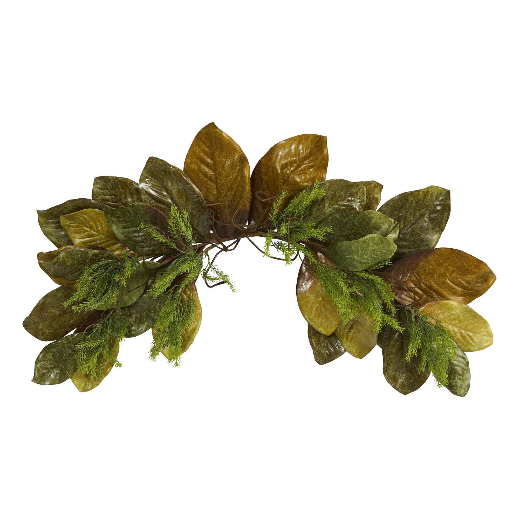  35” Fall Magnolia Leaf Artificial Swag 