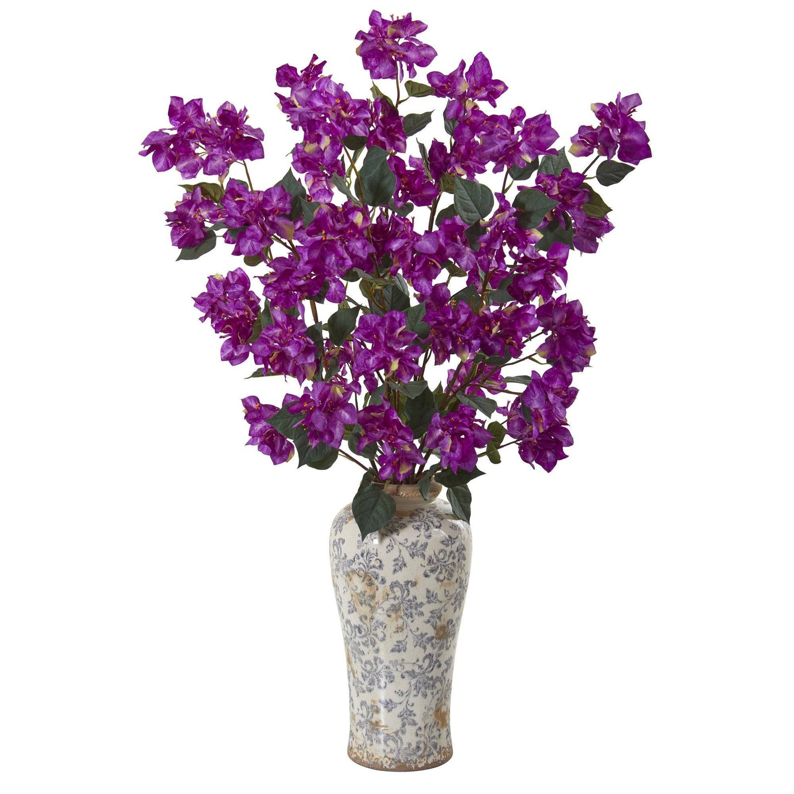 39” Bougainvillea Artificial Arrangement in Decorative Vase | Nearly ...