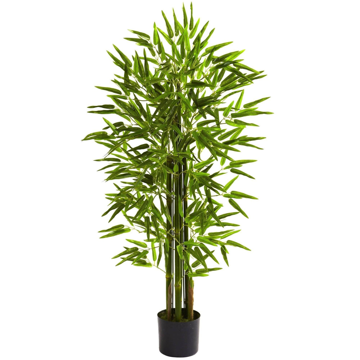 5' Bamboo Artificial Tree in Black Planter (Real Touch) UV Resistant  (Indoor/Outdoor)