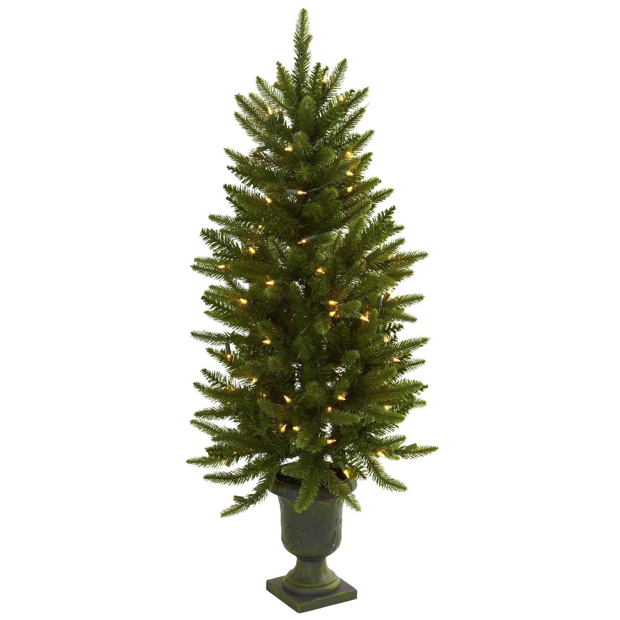  4' Christmas Tree w/Urn & Clear Lights 