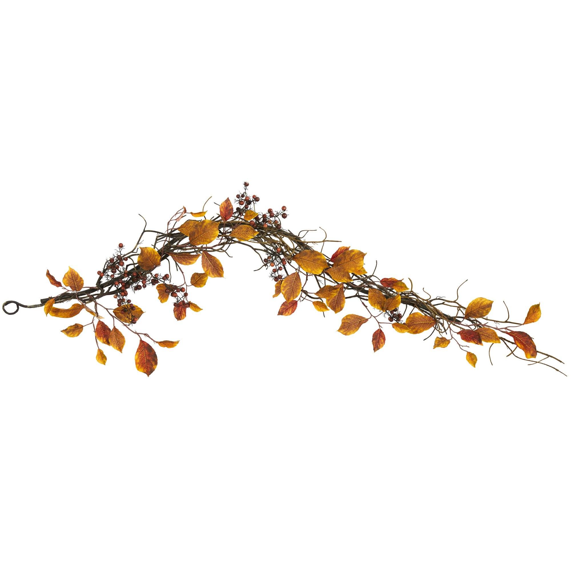  4’ Fall Foliage, Berries and Twig Artificial Garland 