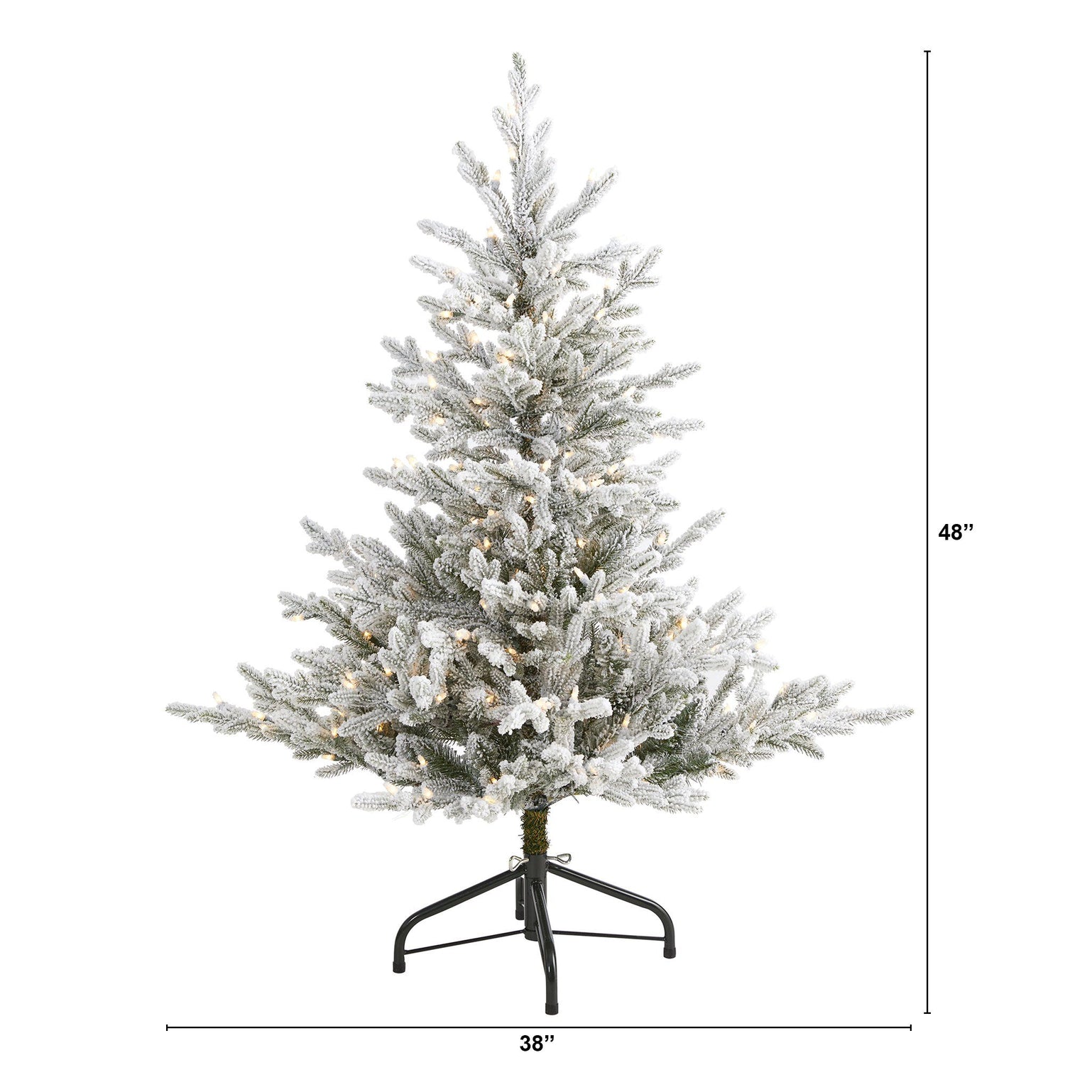 Nearly Natural 5' Flocked Grand Northern Rocky Fir Artificial Christmas Tree with 650 Warm Micro (Multifunction with Remote Control) LED Lights