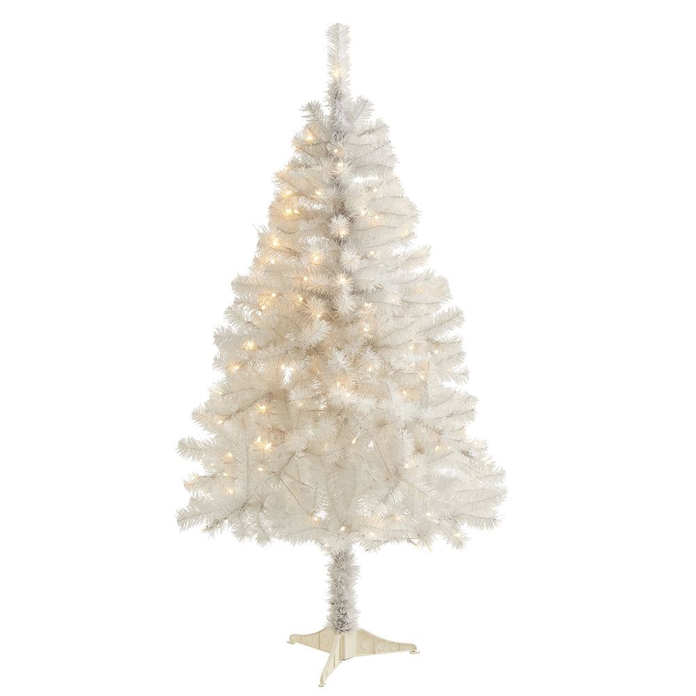 white artificial christmas tree with lights