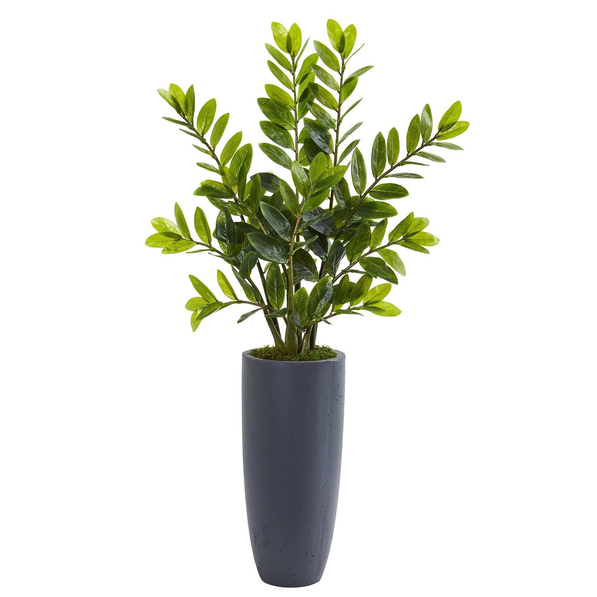  43” Zamioculcas Artificial Plant in Gray Planter 