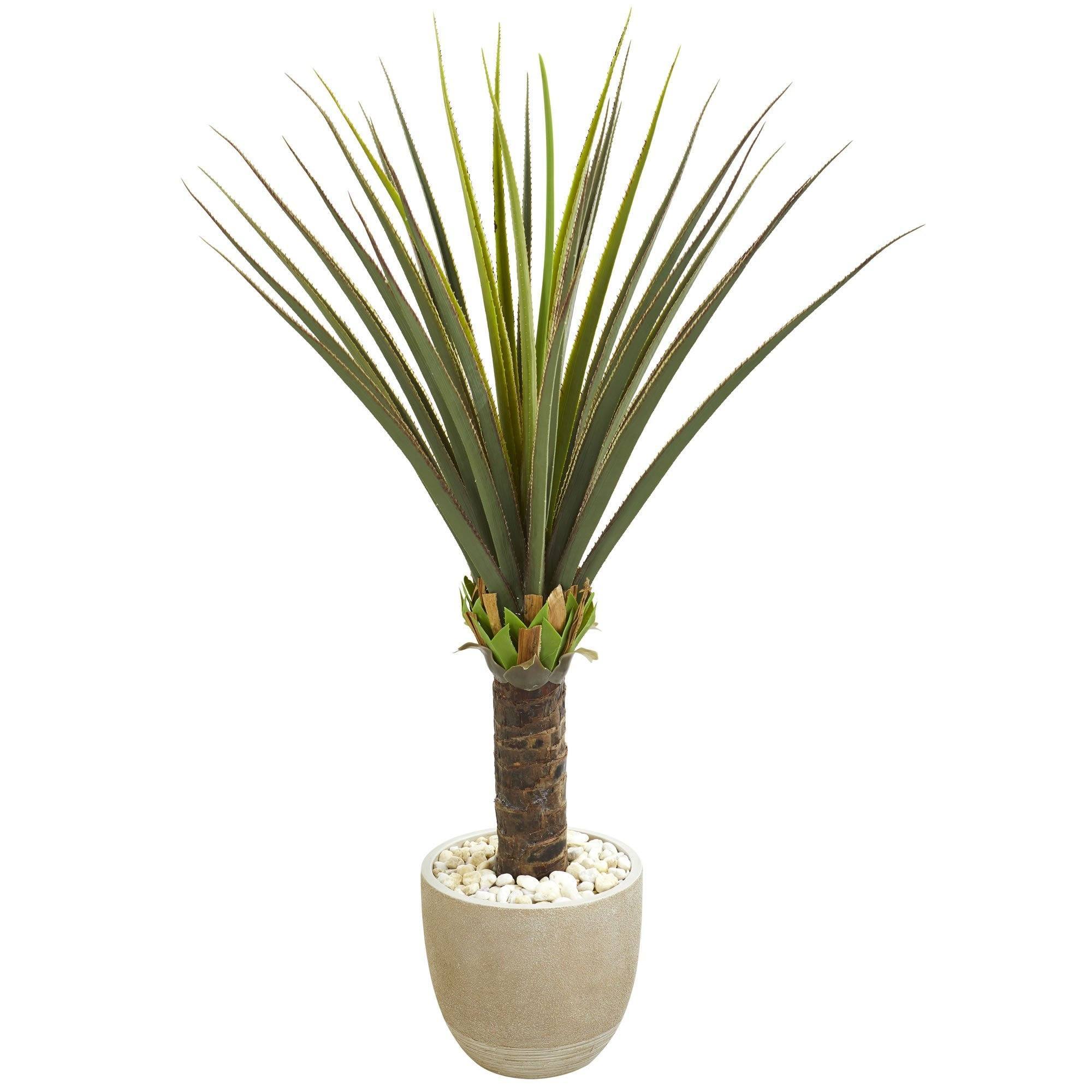  4.5' Agave Artificial Plant in Sandstone Planter 