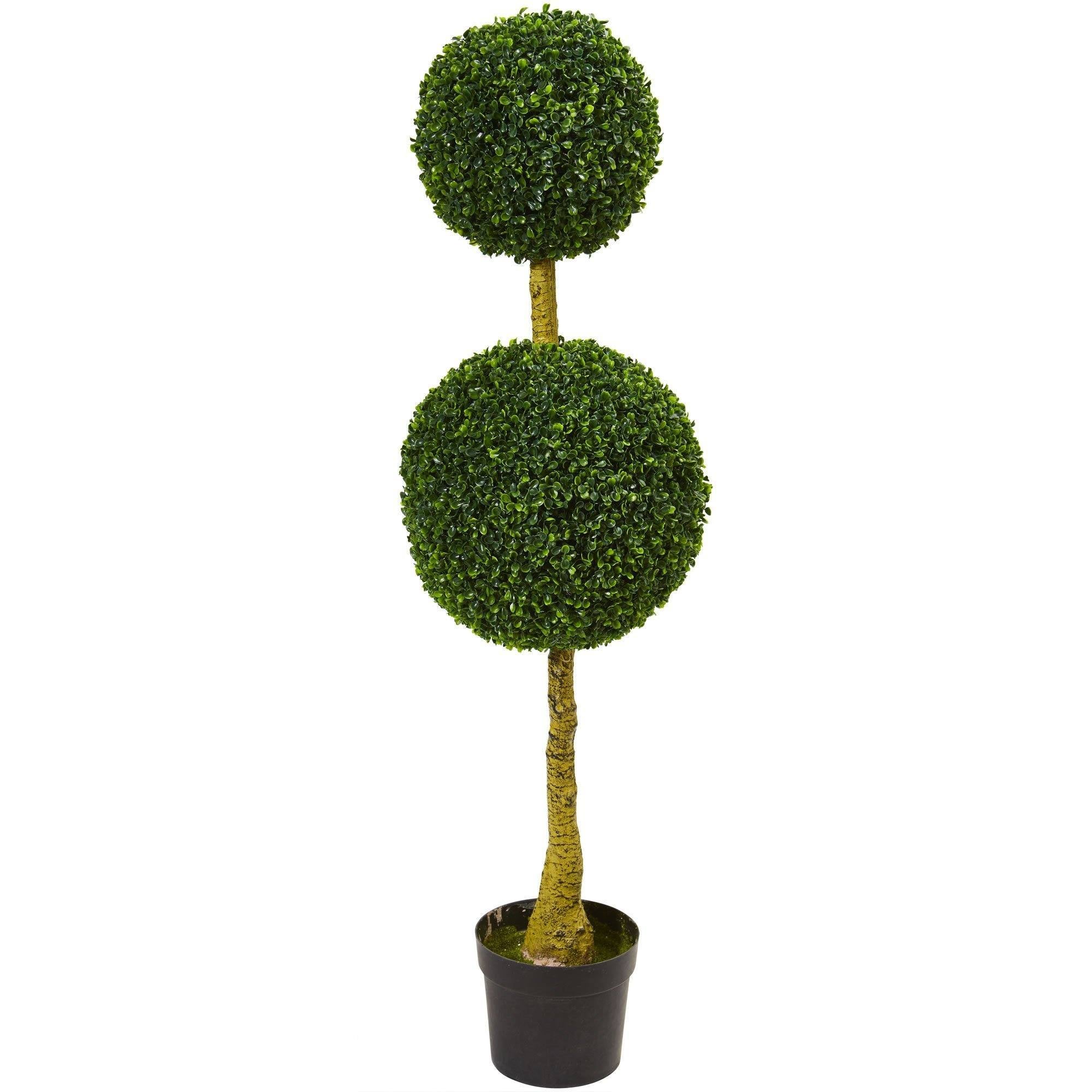  4.5’ Double Topiary Boxwood Artificial Tree UV Resistant (Indoor/Outdoor) 