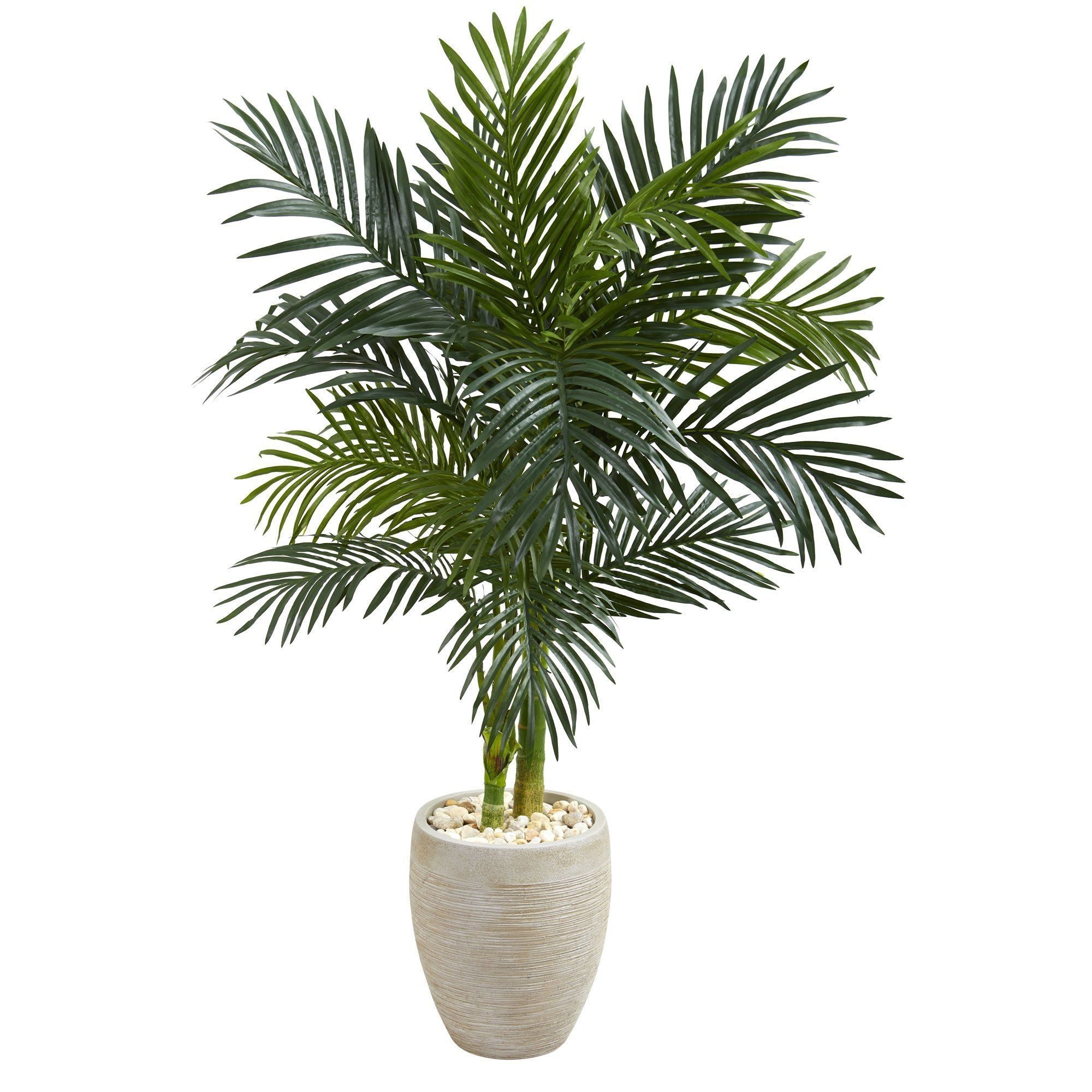 Image of 4.5’ Golden Cane Palm Artificial Tree in Oval Planter
