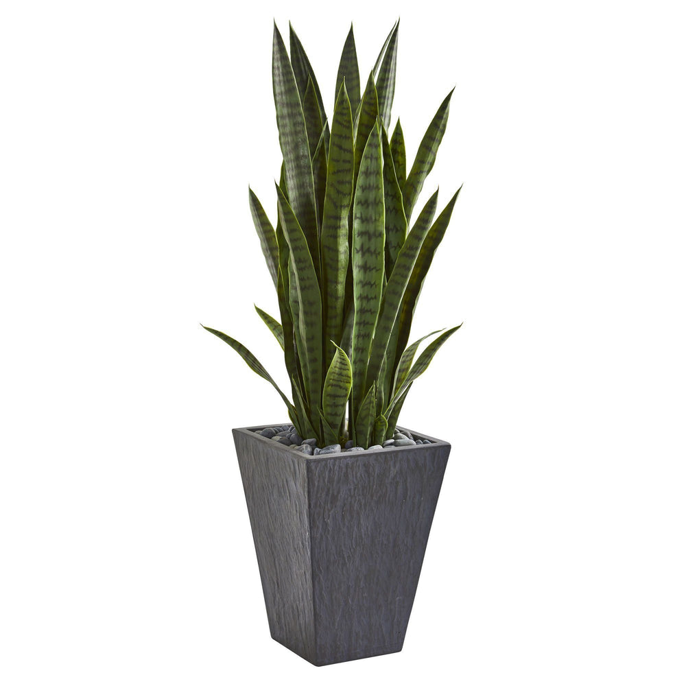 45” Sansevieria Artificial Plant In Sate Planter Nearly Natural 