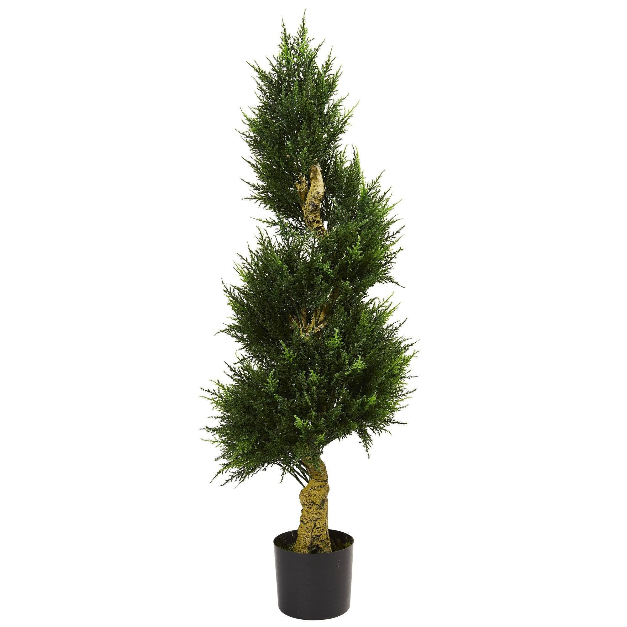  4.5' Spiral Cypress Artificial Tree UV Resistant (Indoor/Outdoor) 