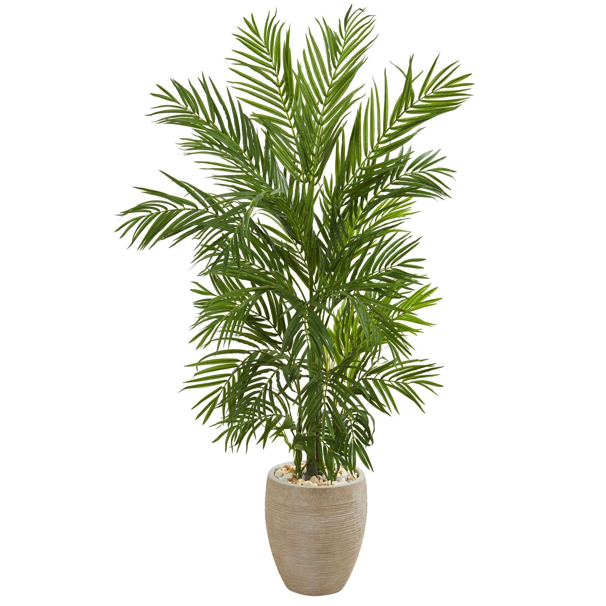 Image of 4.5’ Areca Palm Artificial Tree in Sand Colored Planter
