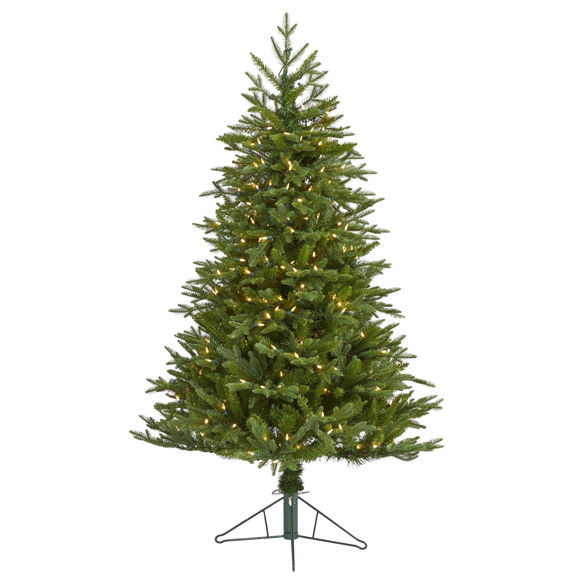  5' Cambridge Fir Artificial Christmas Tree with 300 Clear Warm (Multifunction) LED Lights with Instant Connect Technology and 570 Bendable Branches 