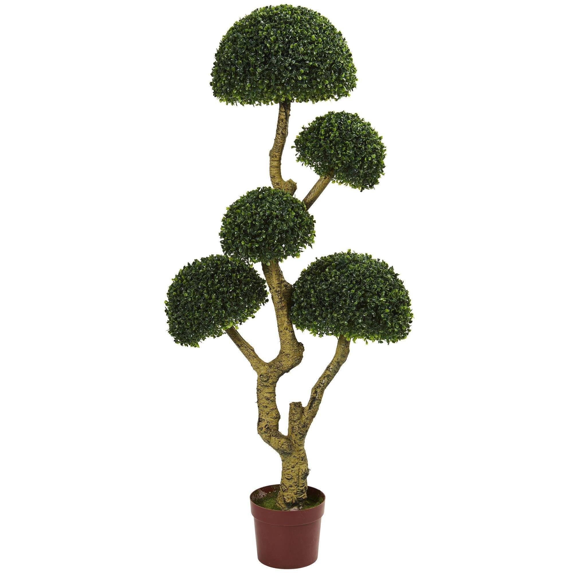 5 Five Head Boxwood Artificial Tree UV Resistant Indoor Outdoor   Artificial 5 Five Head Boxwood Artificial Tree Uv Resistant Indooroutdoor Nearly Natural 842820 