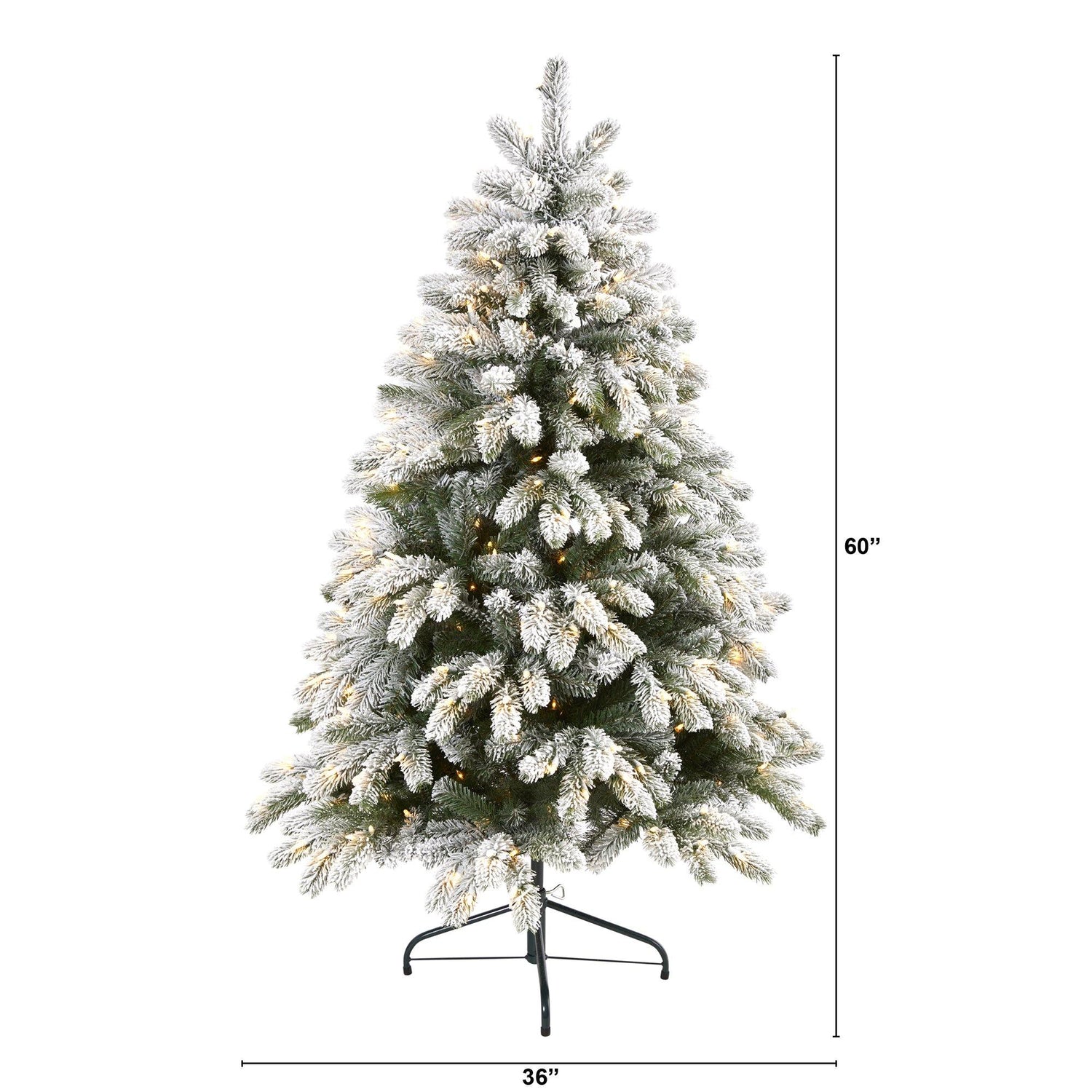 5' Flocked Grand Northern Rocky Fir Artificial Christmas Tree with