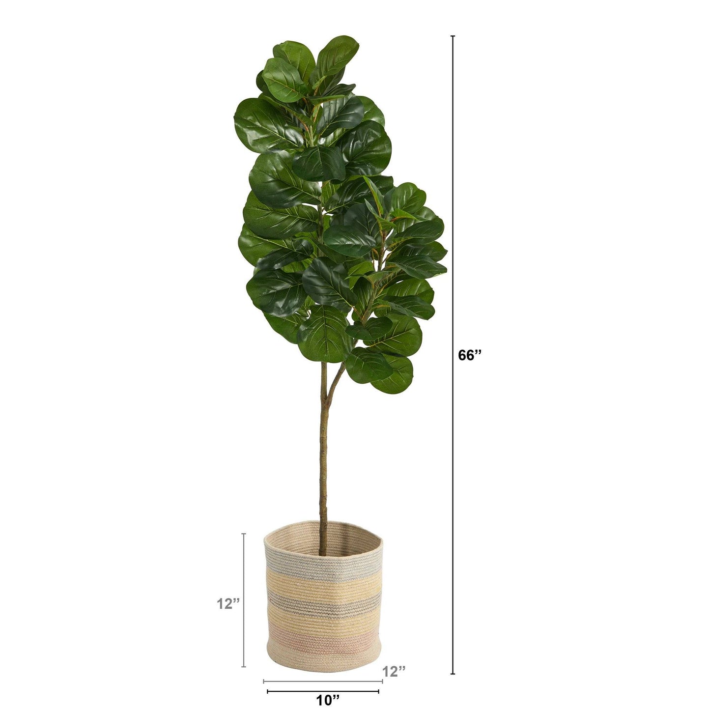 5.5’ Fiddle Leaf Fig Artificial Tree in Handmade Natural Cotton ...