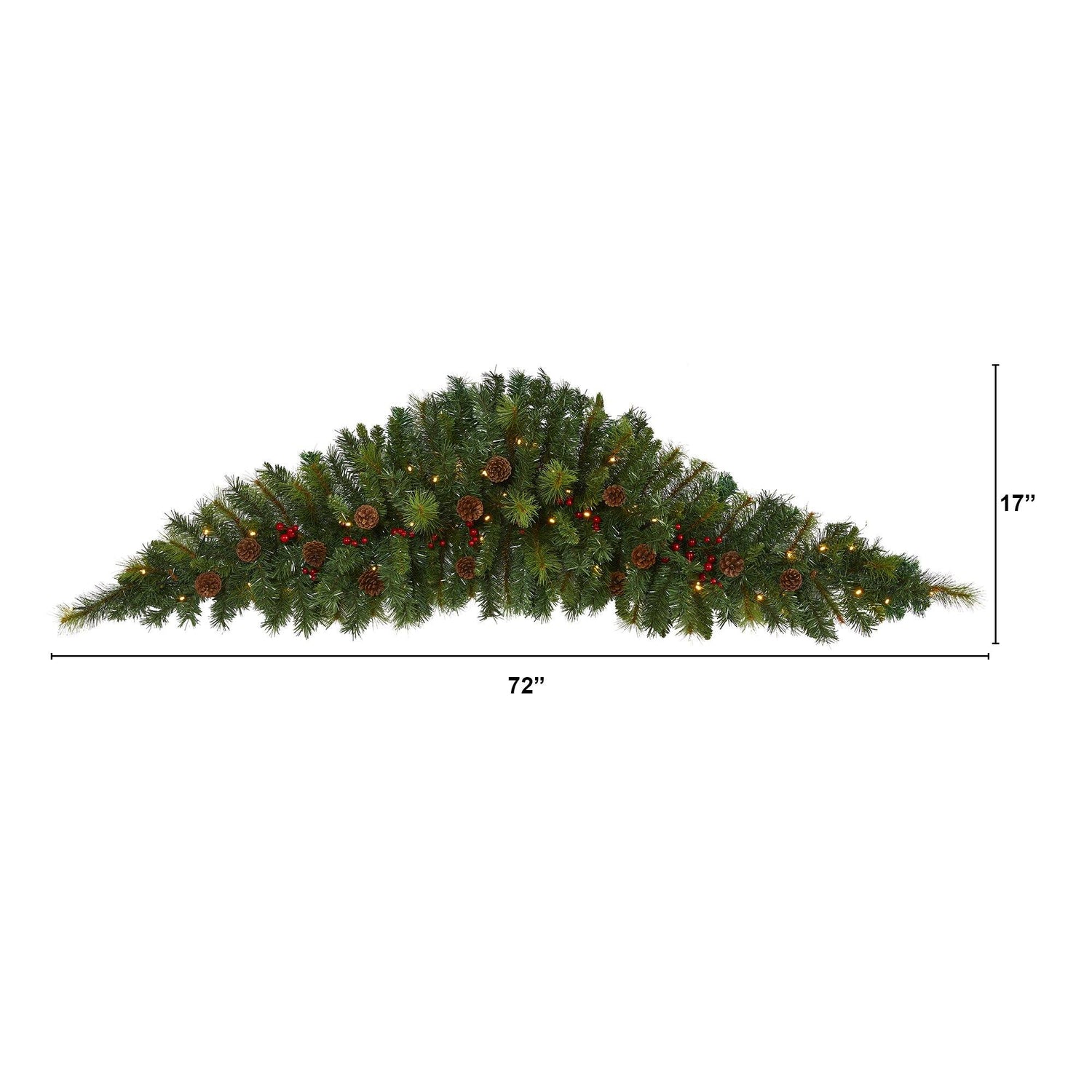 Northlight 6.5' Pine, Berry & Pinecone LED Twig Garland