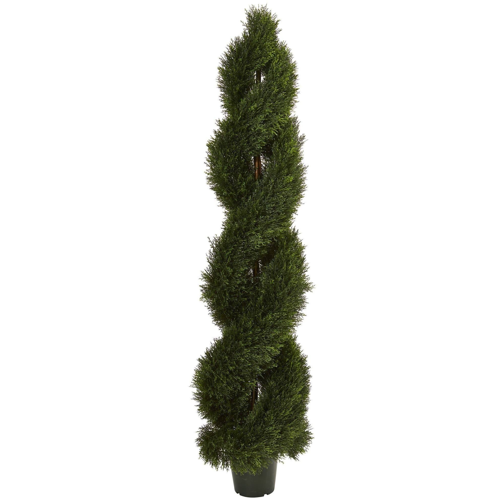  6' Double Pond Cypress Spiral Topiary UV Resistant (Indoor/Outdoor) 