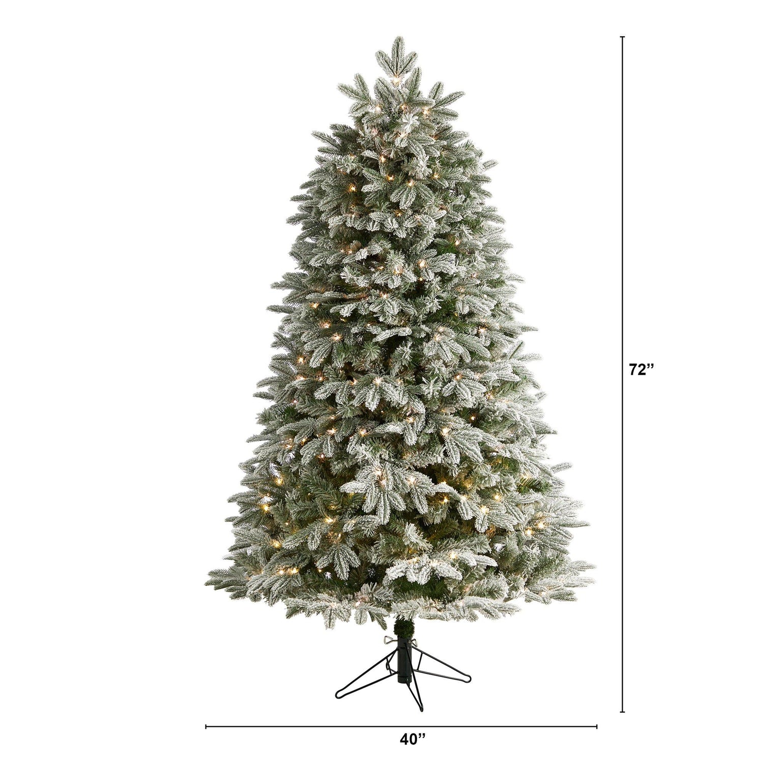 Nearly Natural 5' Flocked Grand Northern Rocky Fir Artificial Christmas Tree with 650 Warm Micro (Multifunction with Remote Control) LED Lights