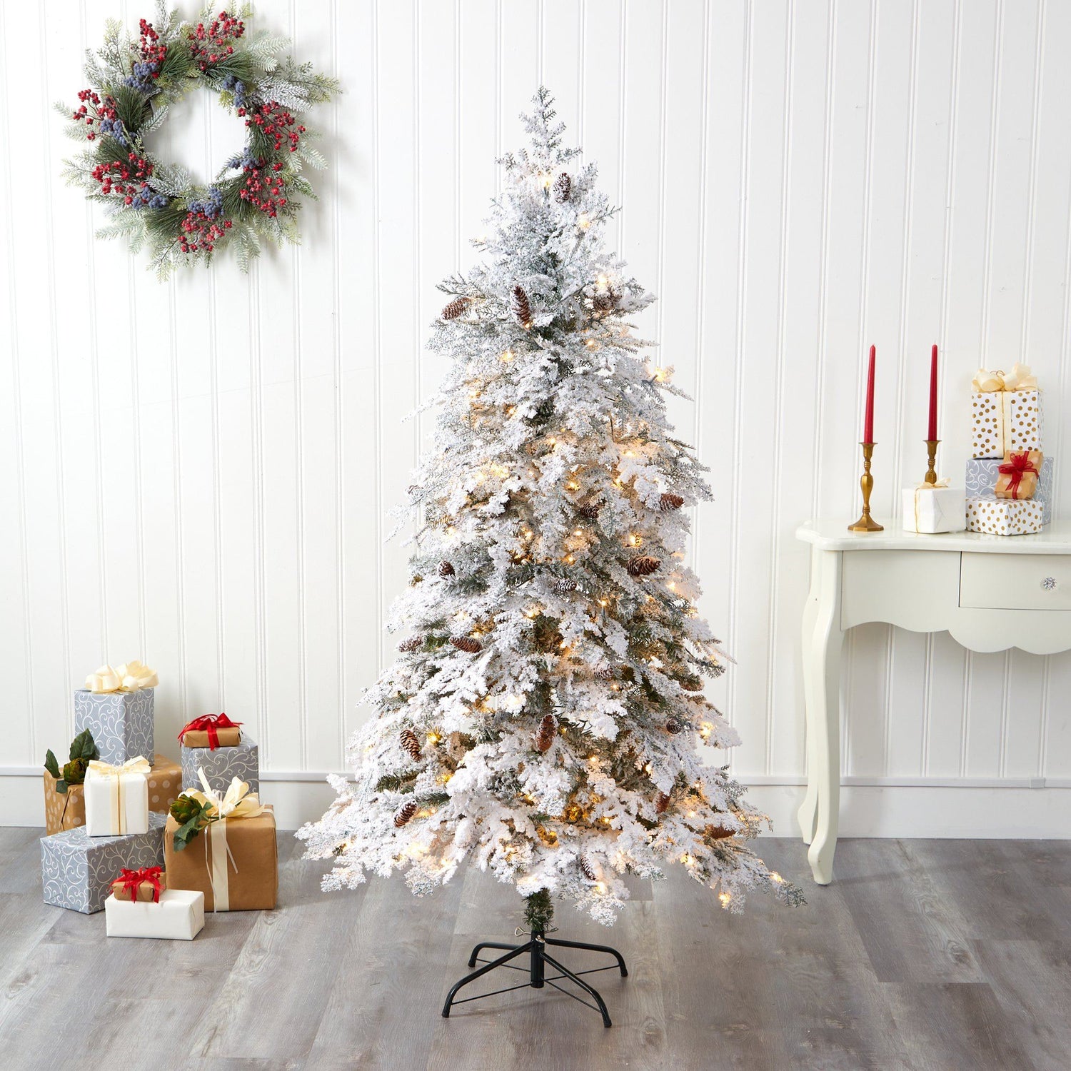 Medium Artificial Frosted Christmas Tree – Oak Nashville