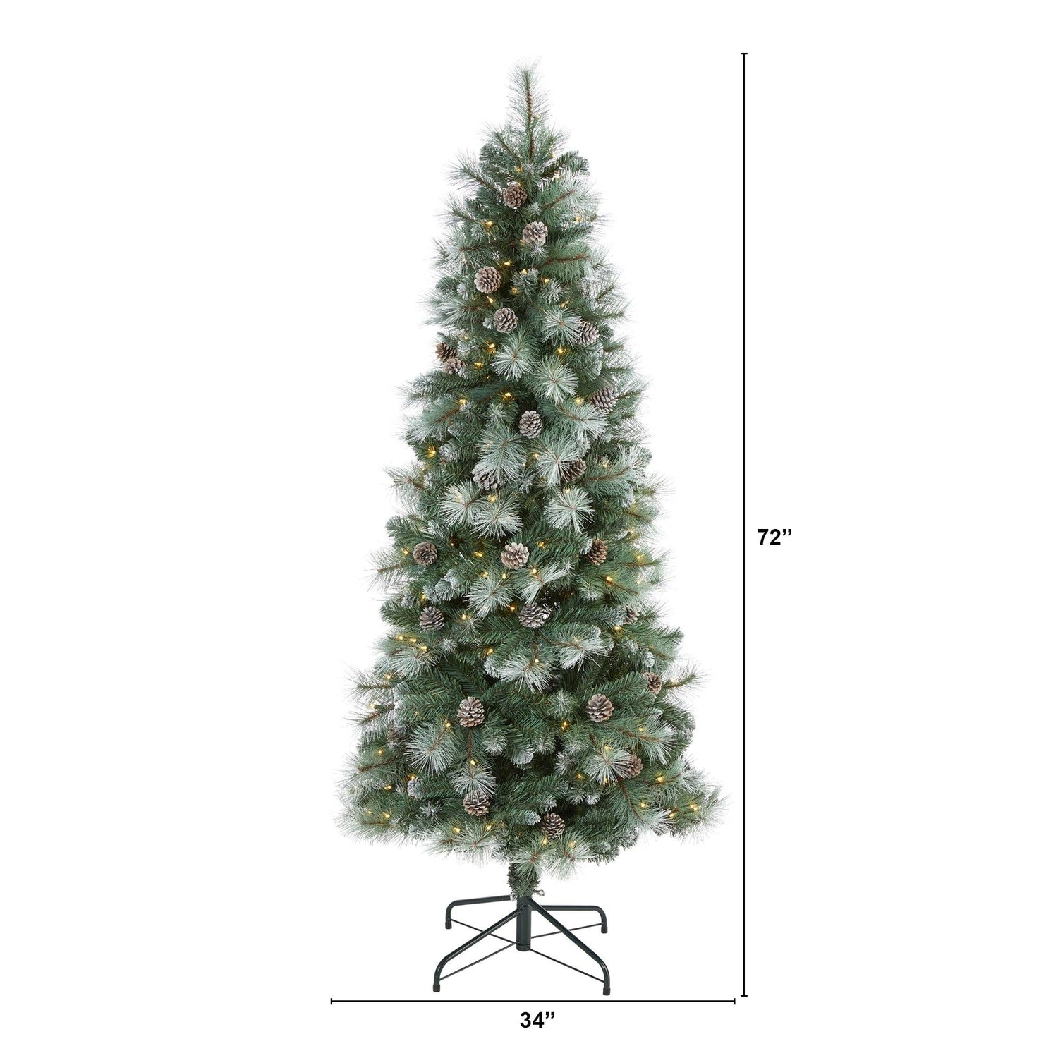 Nearly Natural 6ft. Slim West Virginia Mountain Pine Artificial Christmas Tree with 629 Bendable Branches