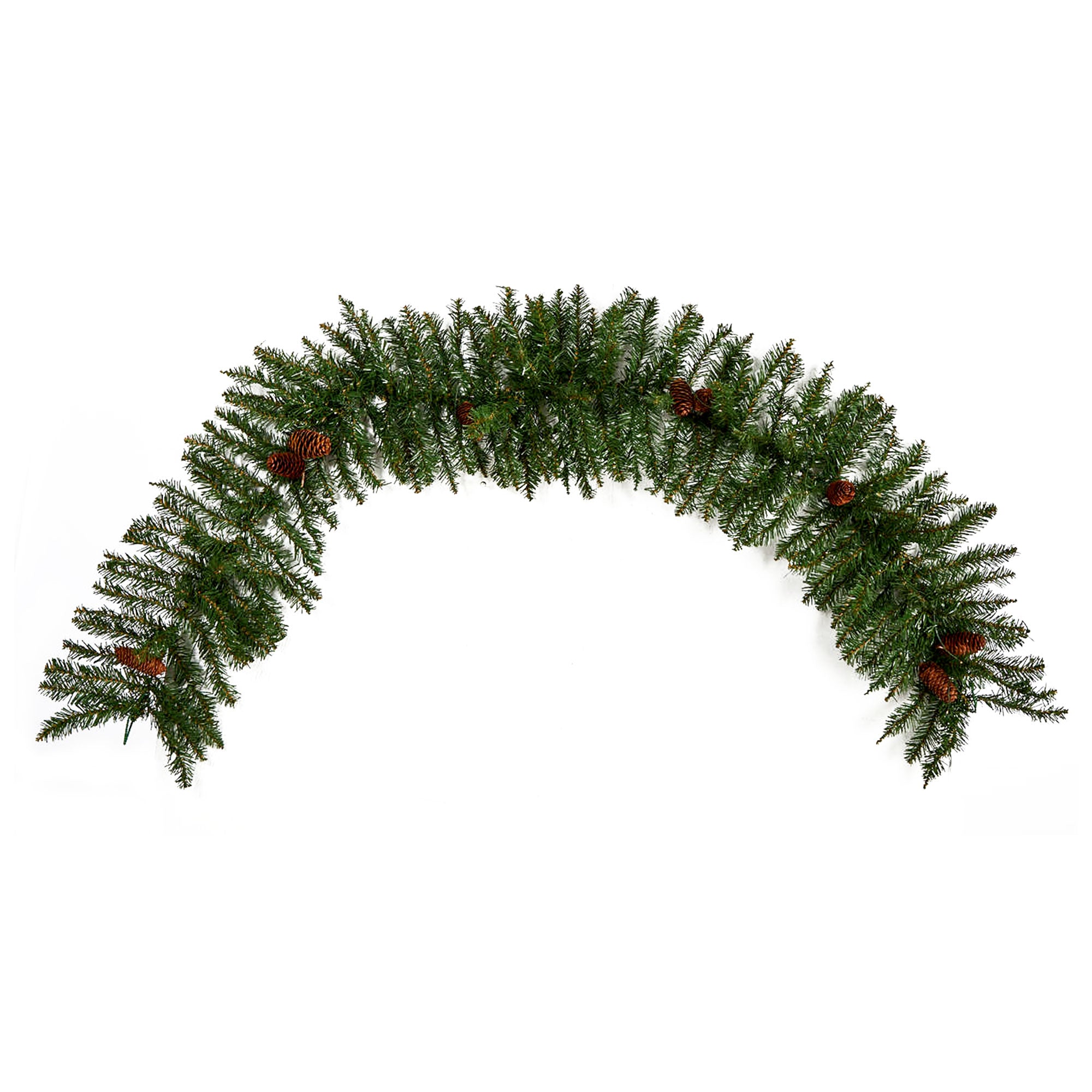  6' Mixed Alaskan Pines and Pinecones Artificial Christmas Garland 50 Warm White LED Lights 