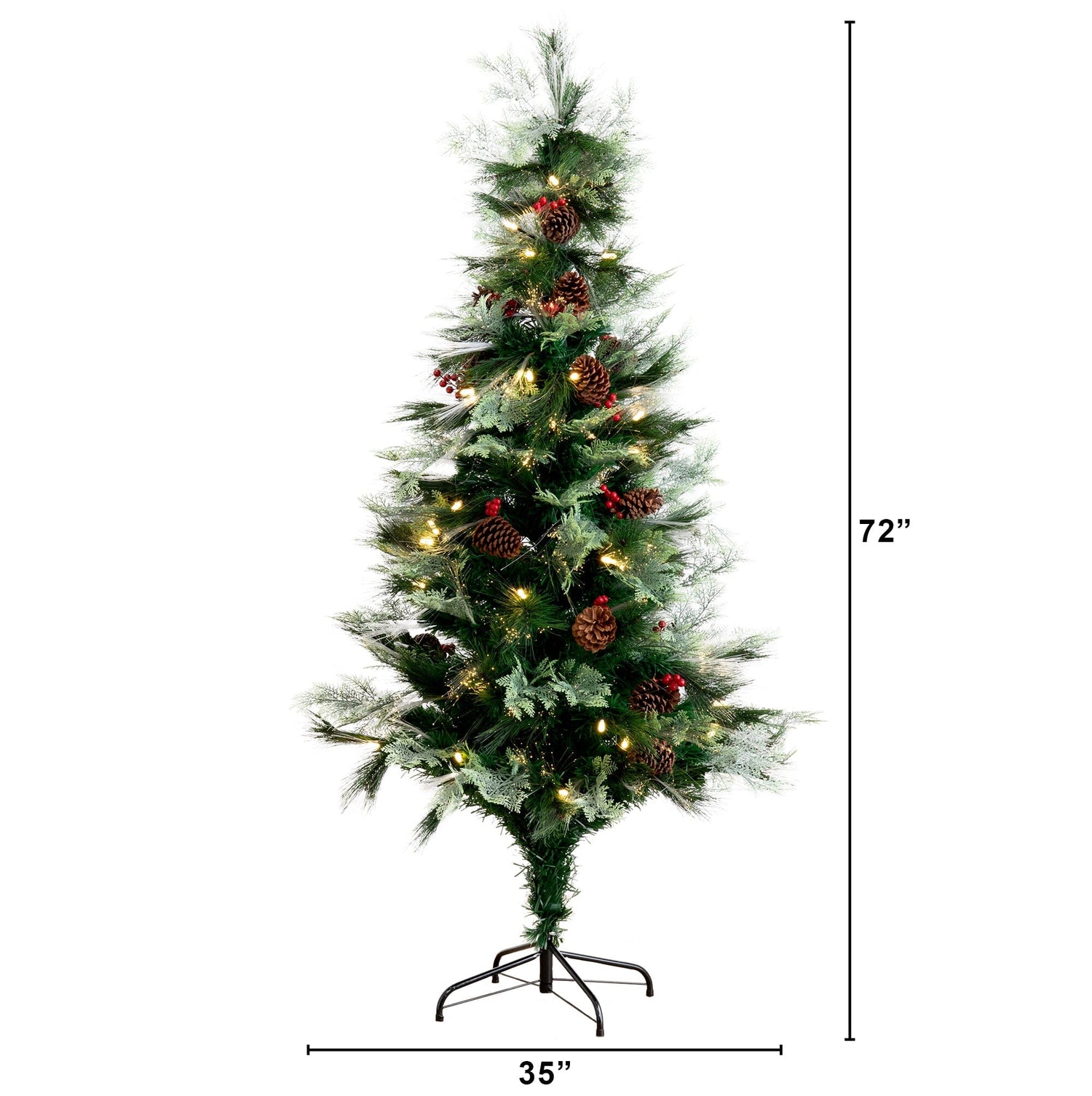 6' Pre-Lit Fiber Optic Artificial Christmas Tree with 220 Colorful LED and  Remote Control Show