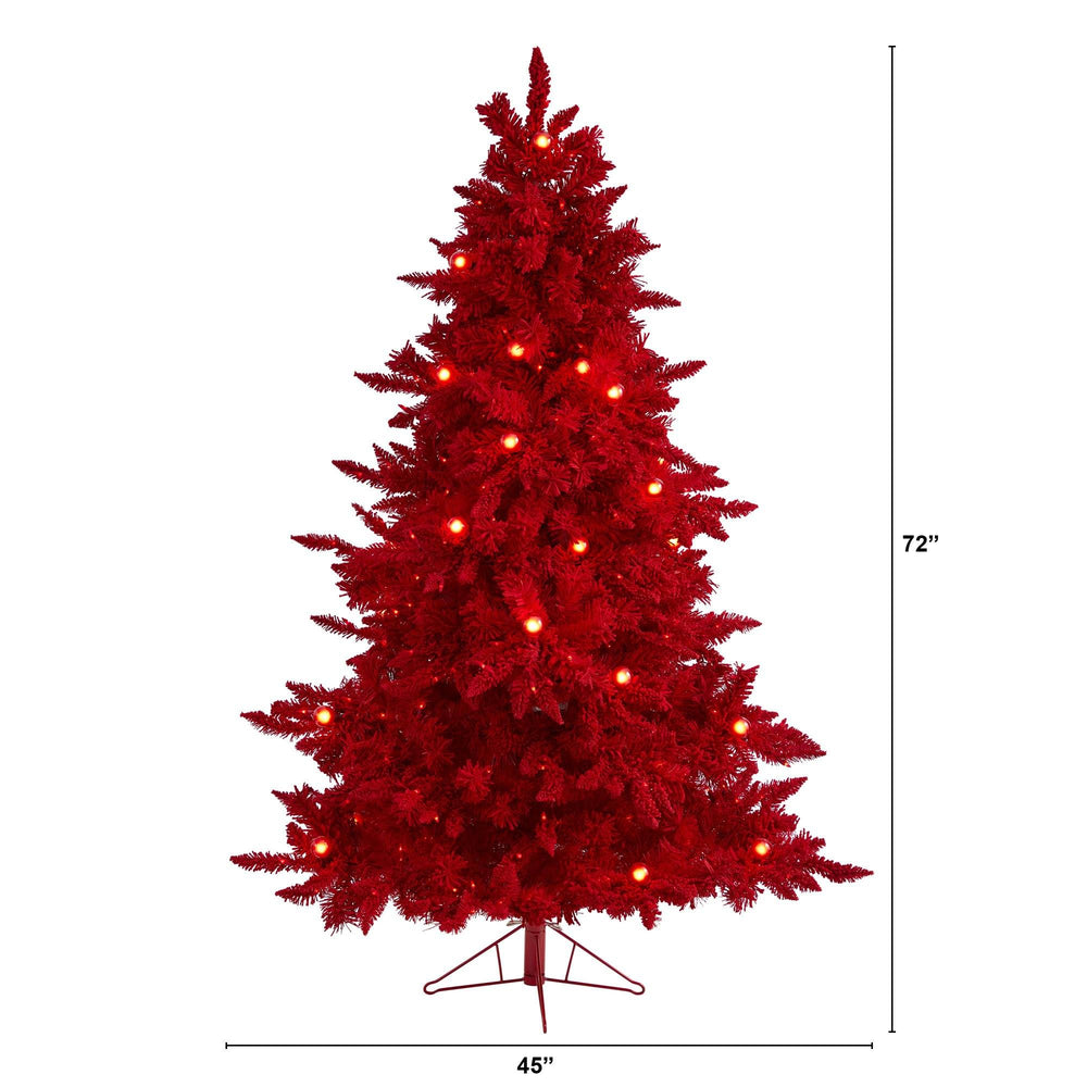 red artificial tree